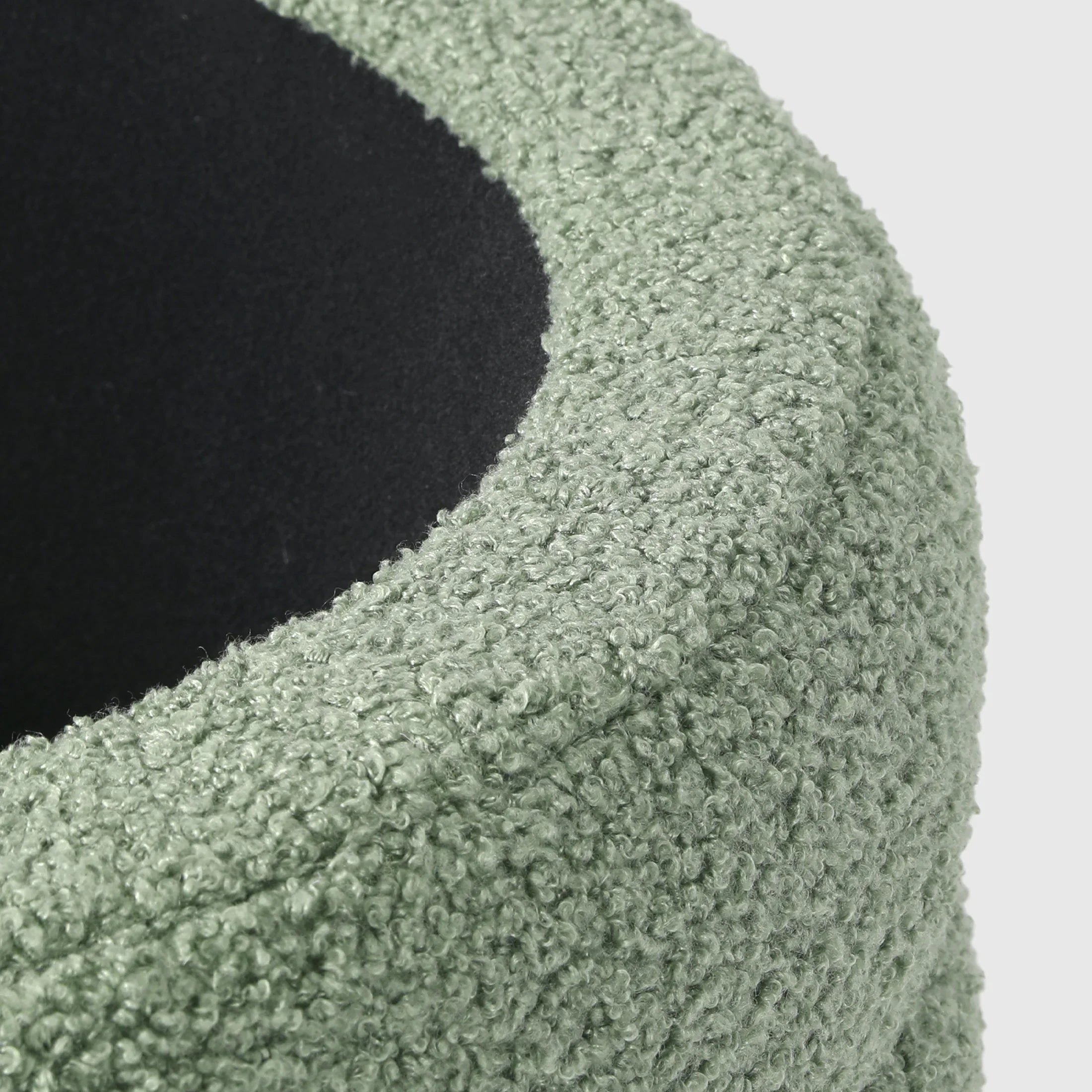 Celine Mid-Century Modern Faux Sherpa Round Storage Ottoman