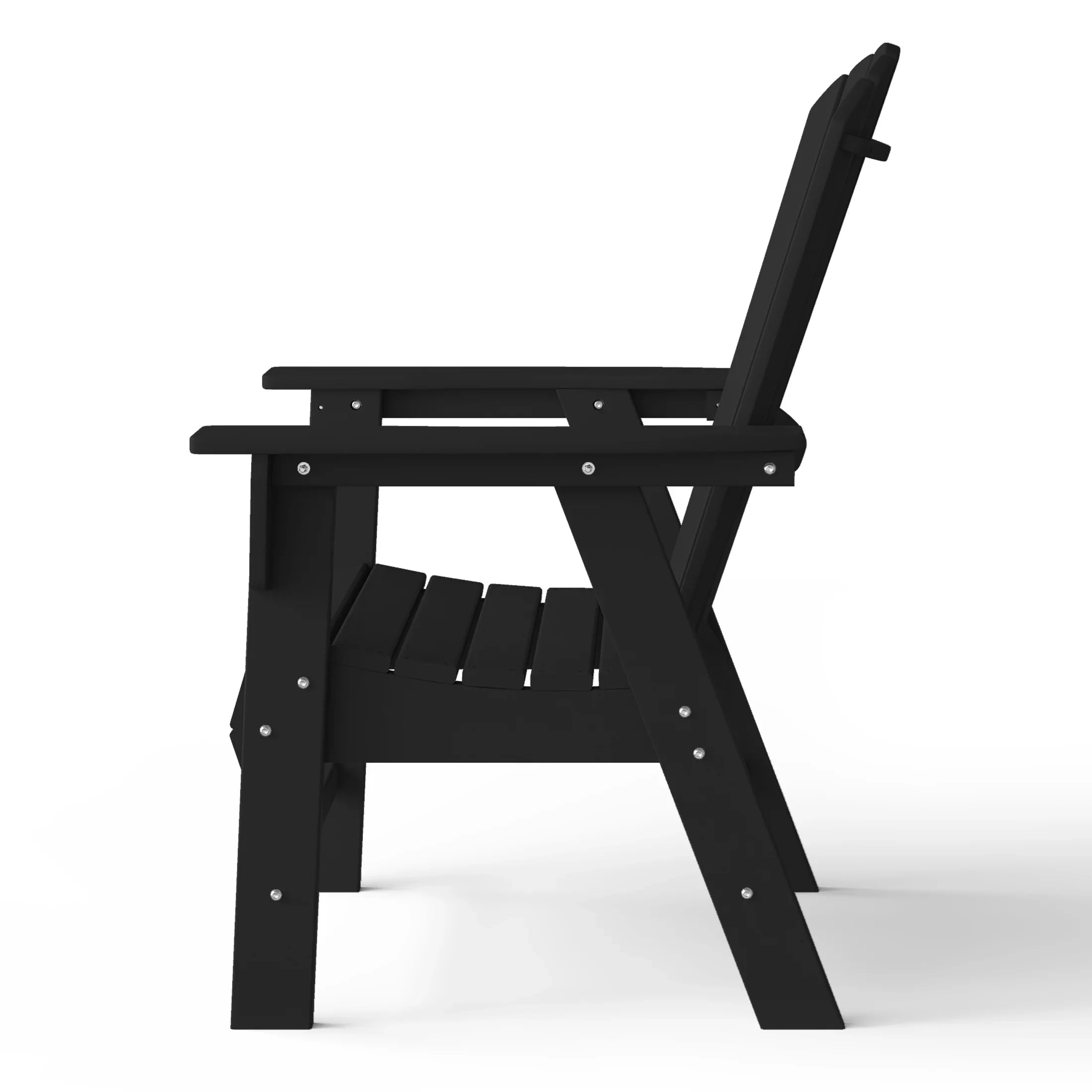Portside Outdoor Patio Shell-back Adirondack Dining Chair Weather Resistant