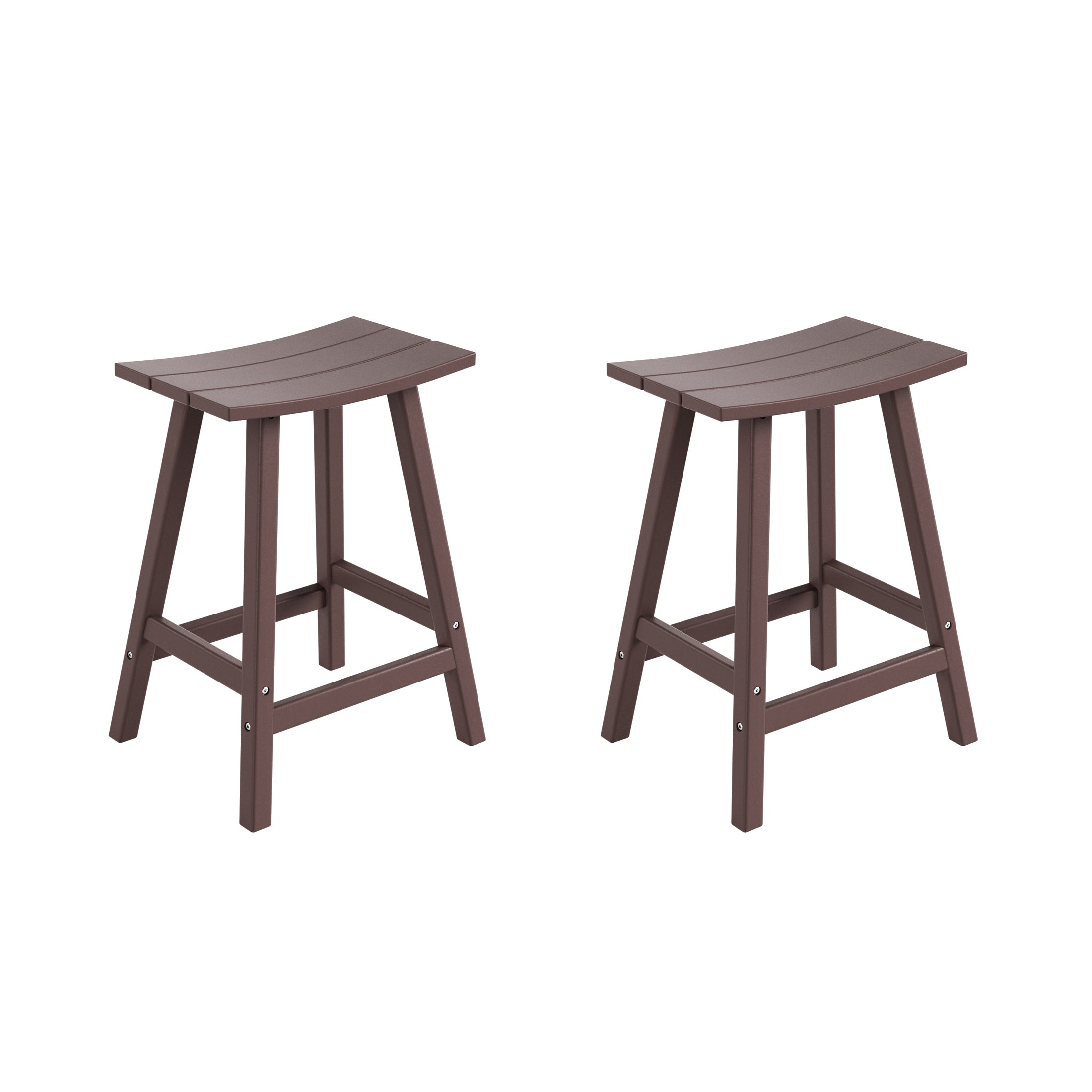 Paradise 24" HDPE Outdoor Patio Counter Height Bar Stools (Set of 2)