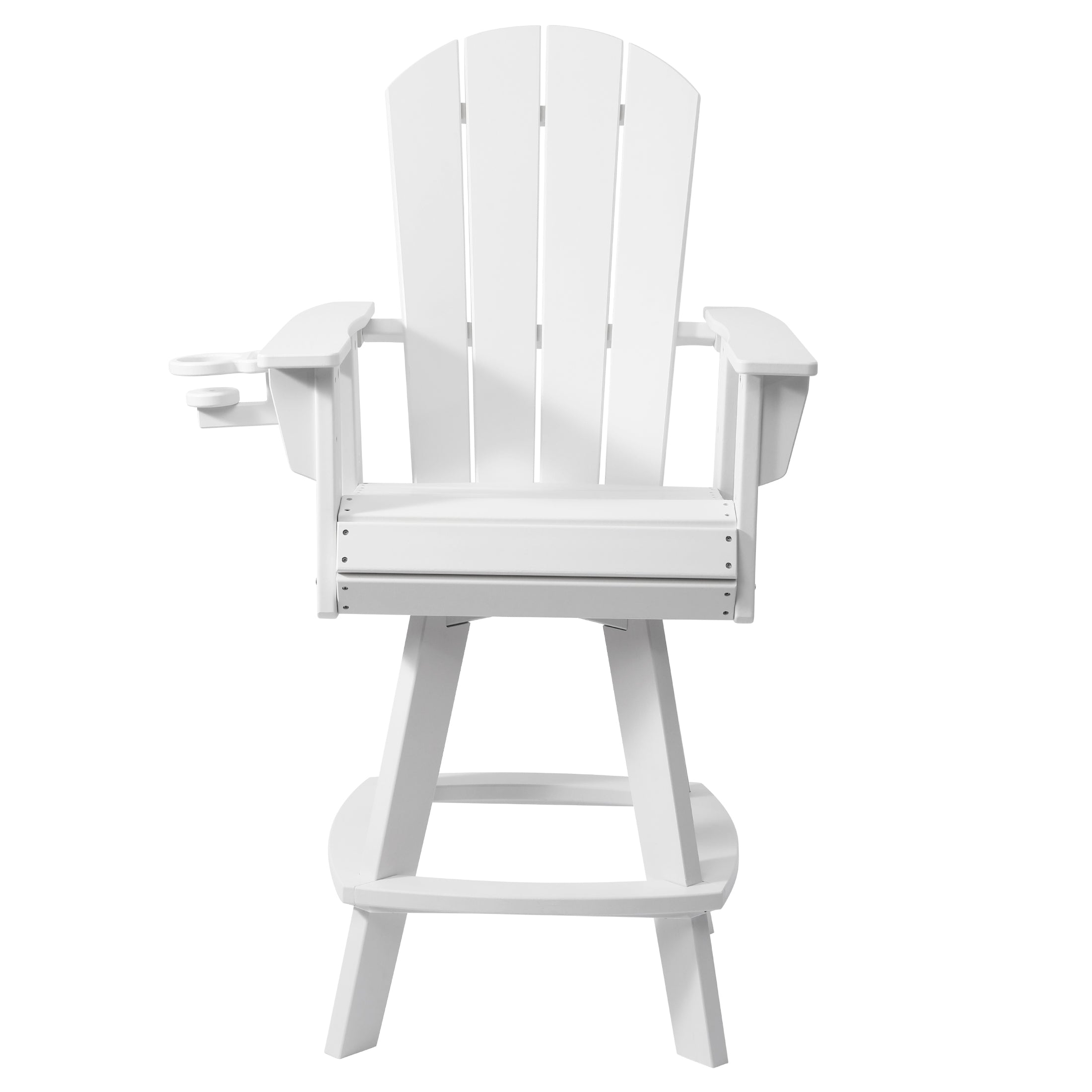 Paradise Outdoor HDPE Swivel Adirondack Bar Height Chair With Cup Holder