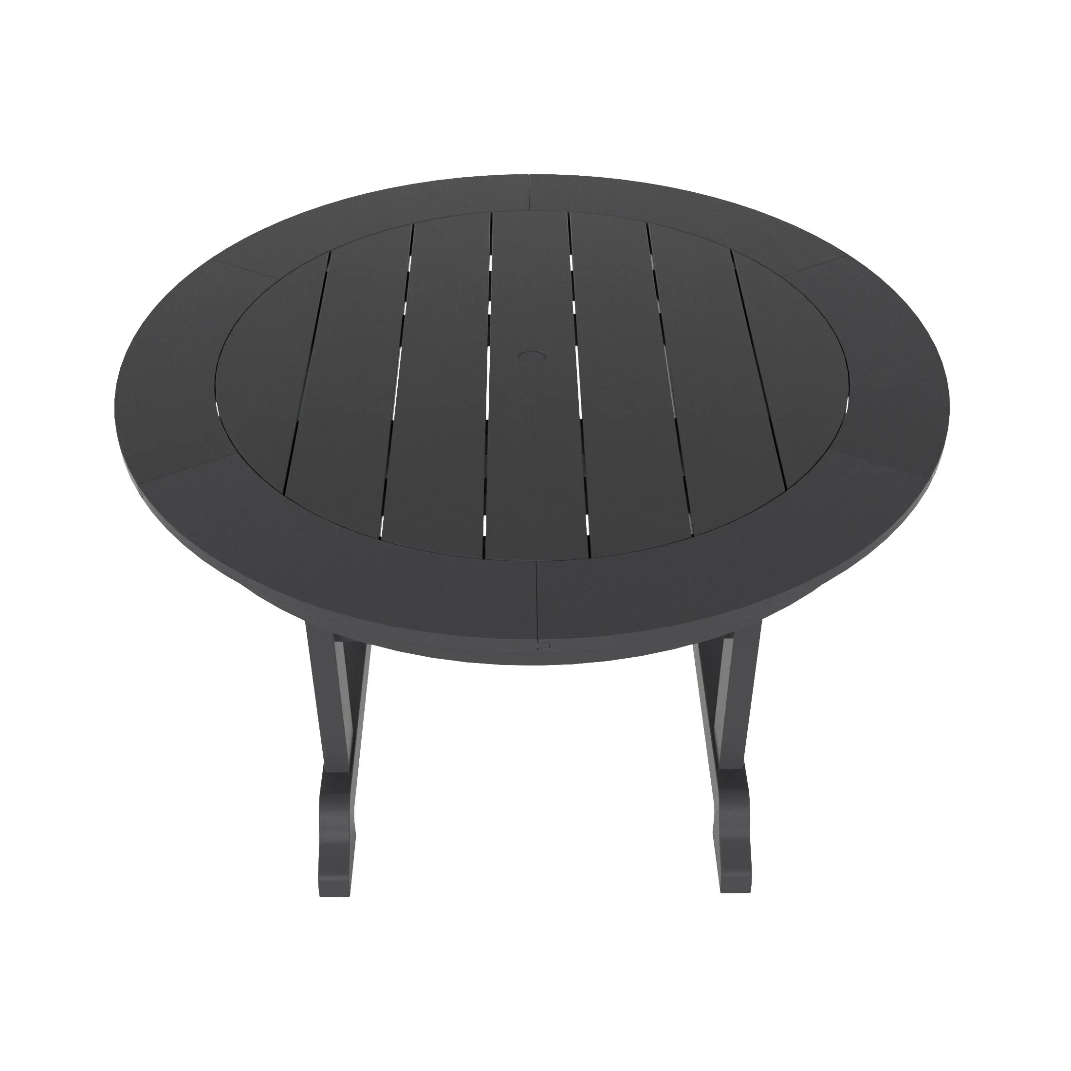 Paradise 5-Piece HDPE Round Patio Dining Table Set with Foldable Chairs