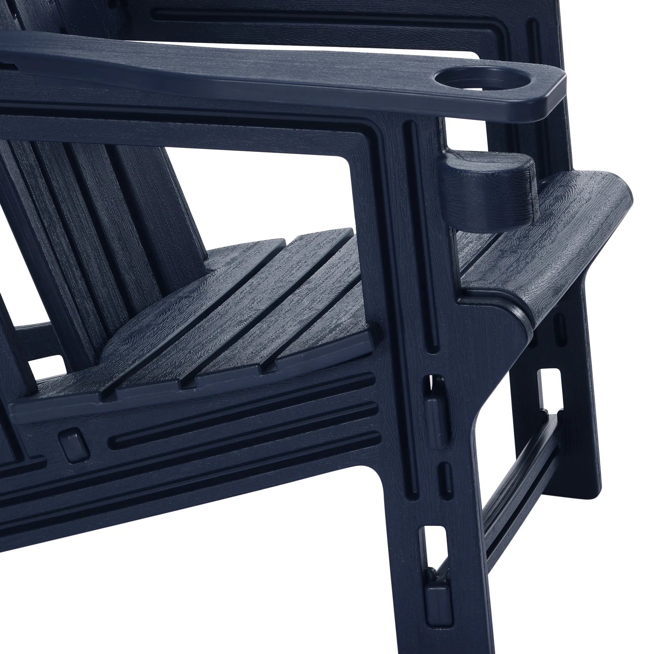 Cayman Outdoor HDPE Adirondack Chairs With Connecting Table Tray (Set of 2)