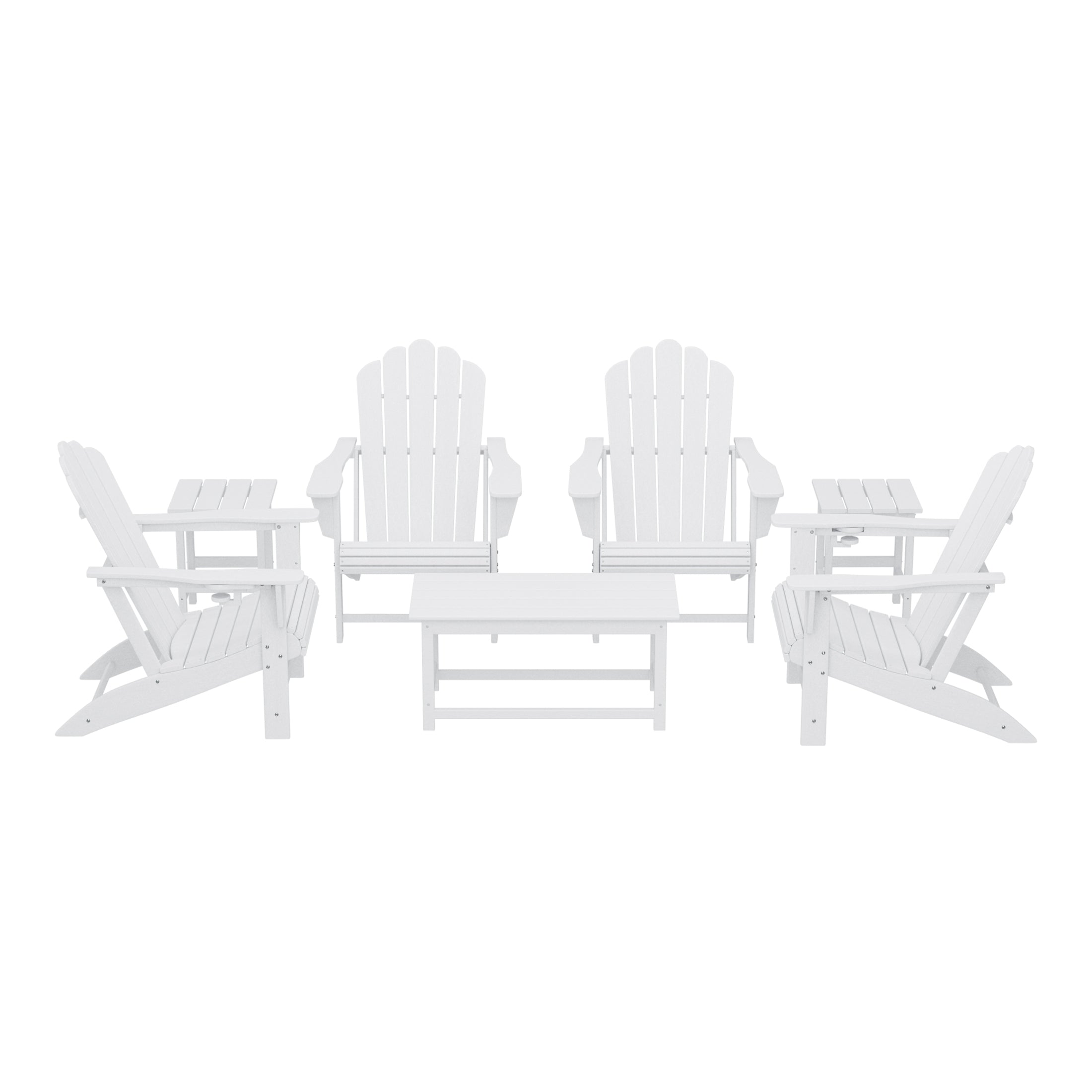 Lakeview 7-Piece HDPE Outdoor Patio Furniture Adirondack Conversation Set