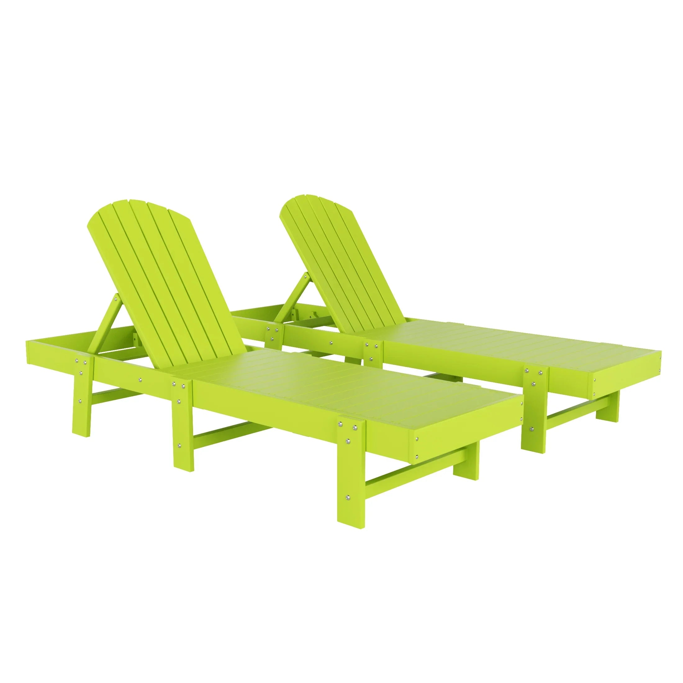 Portside Classic Adirondack Poly Reclining Chaise Lounge