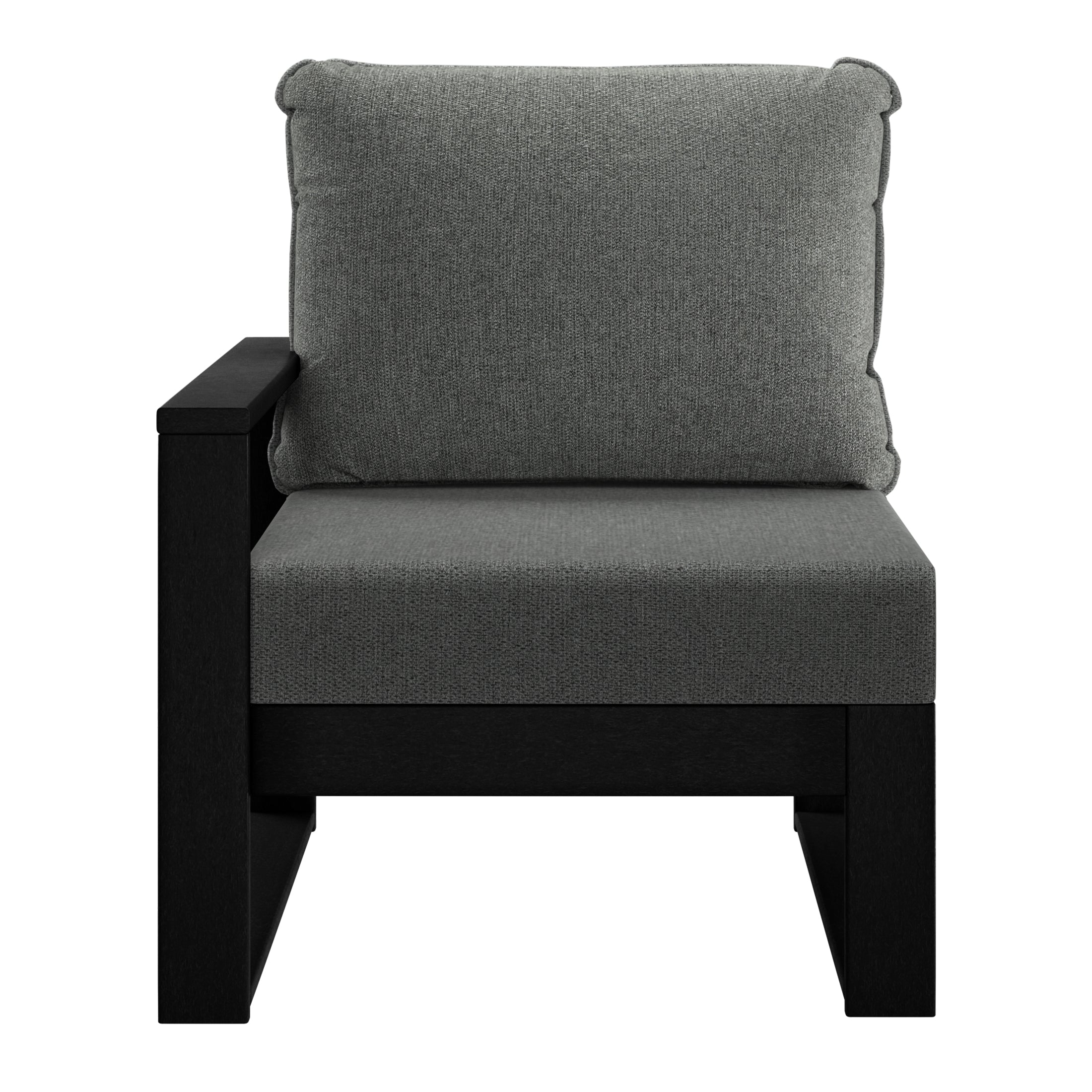Rockaway Outdoor HDPE Left Arm Sectional Patio Corner Club Chair with Patio Cushions