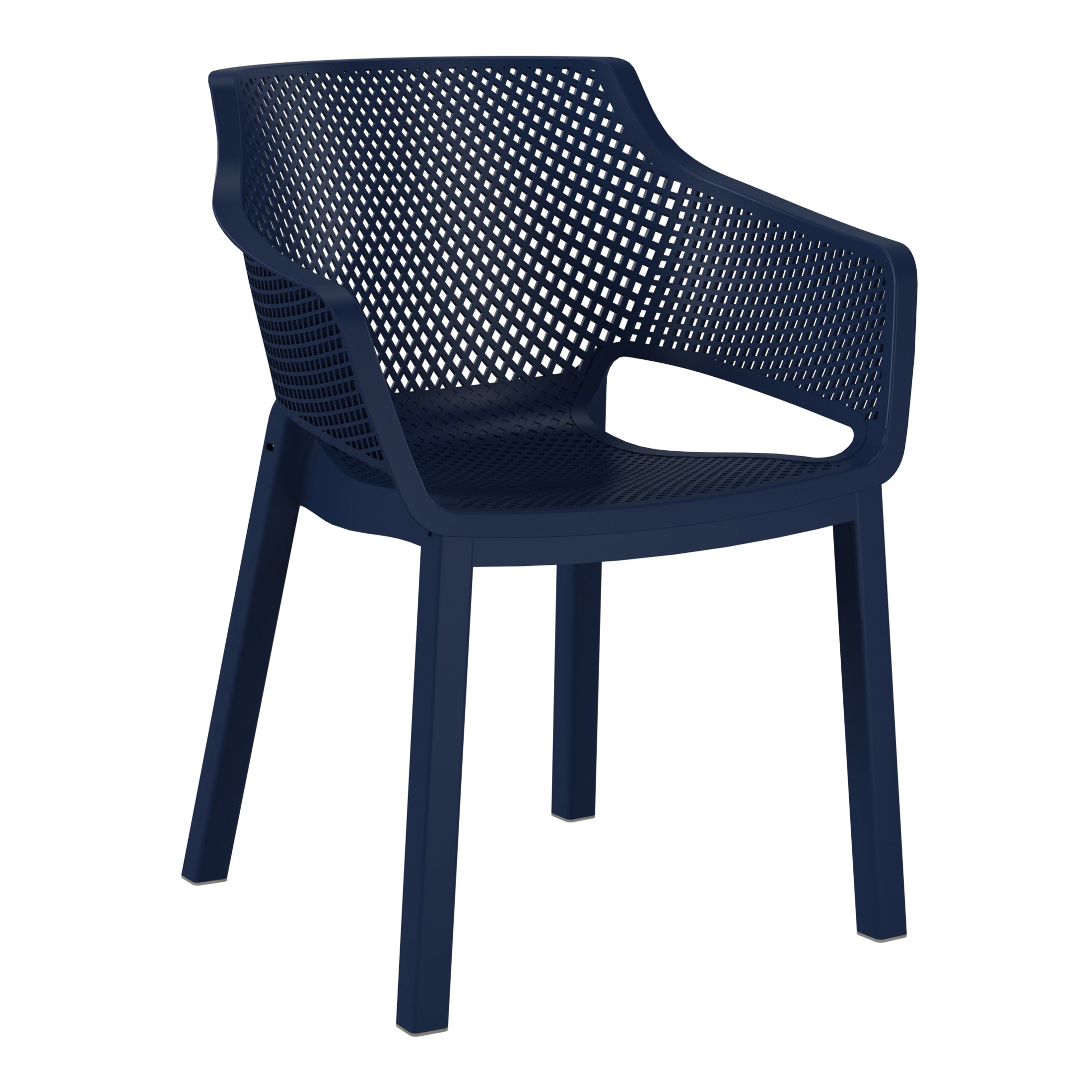 Sunshine Outdoor Modern Stackable Plastic Resin Patio Dining Armchair (Set of 4)