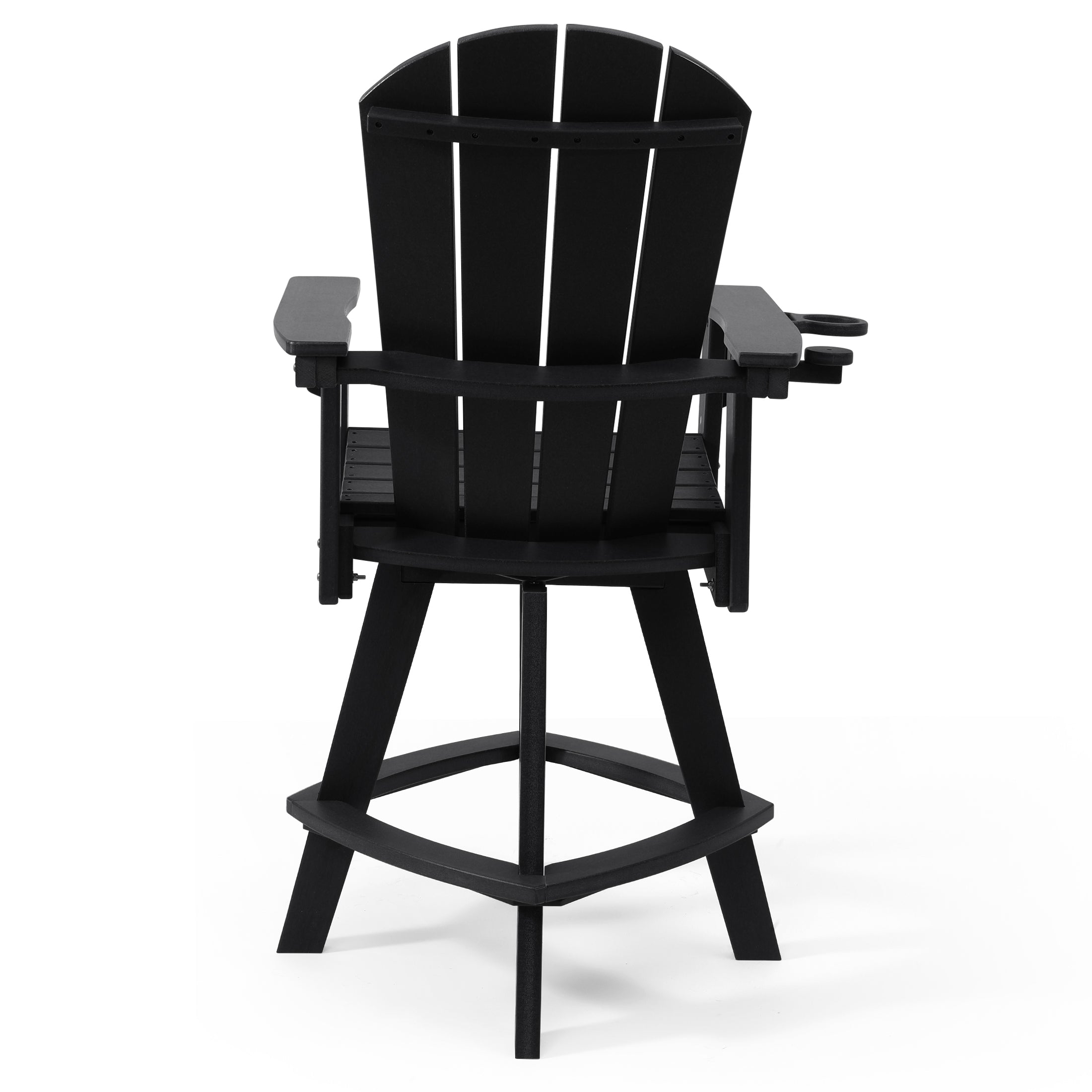 Paradise Outdoor HDPE Swivel Adirondack Bar Height Chair With Cup Holder