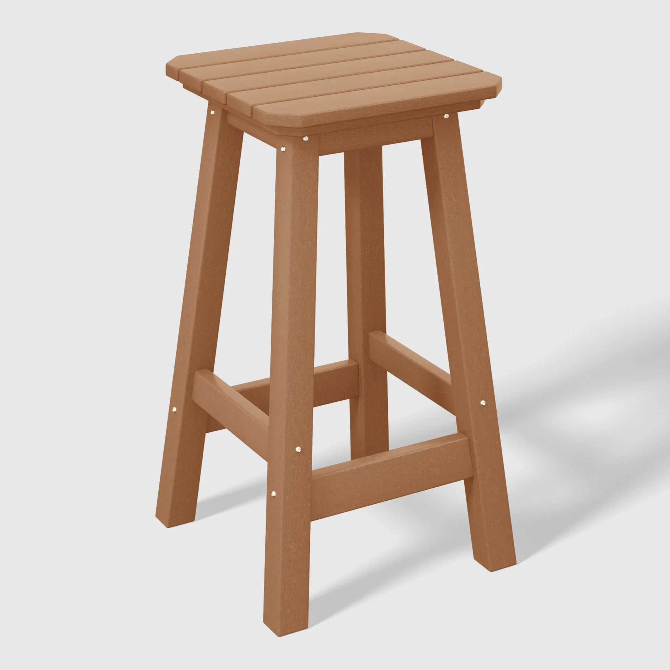 Paradise 24" HDPE Outdoor Patio Counter High Backless Square Bar Stools Set of Three