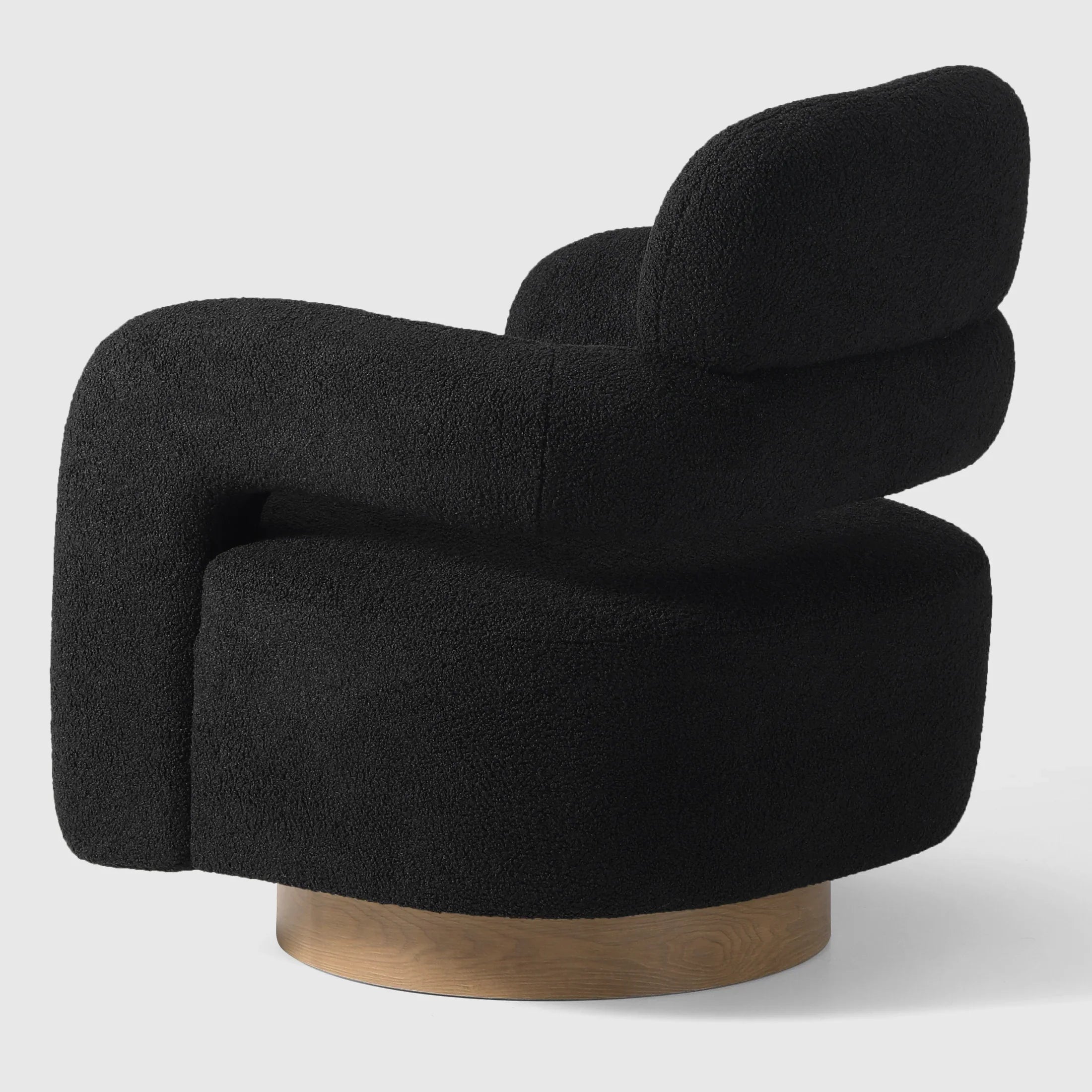 Celine Mid-Century Modern Sherpa Swivel Barrel Accent Chair