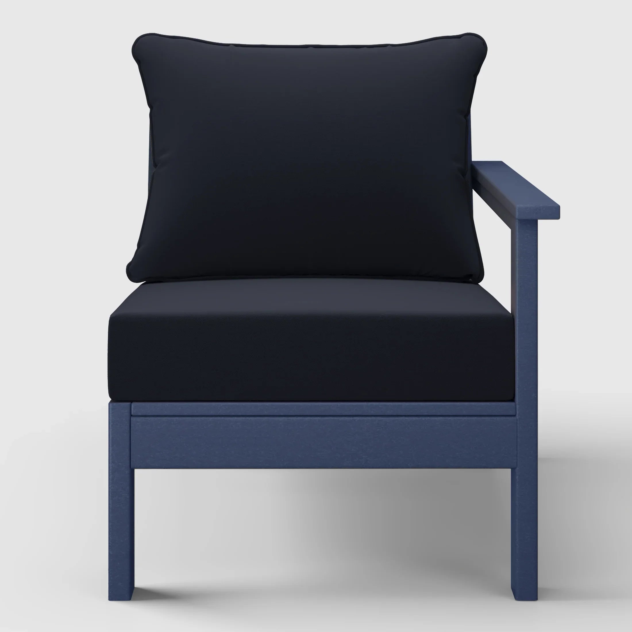 Portsmouth Outdoor Patio HDPE Right Arm Sectional Corner Club Chair with Patio Cushions