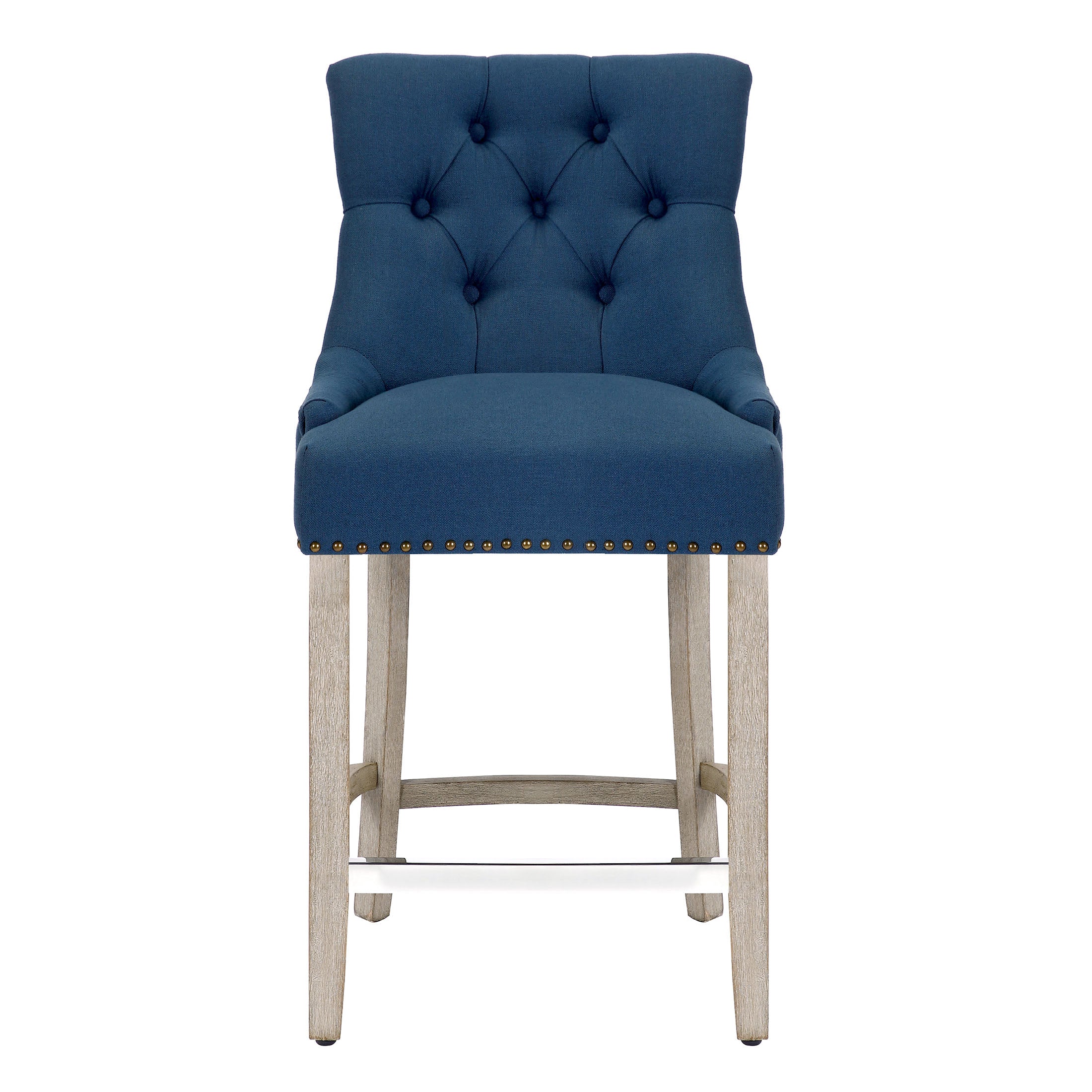 Bellmount 24" Upholstered Wood Bar Stool with Tufted Back