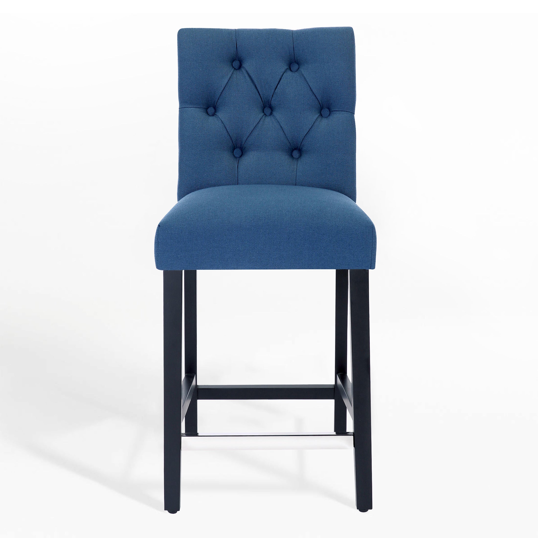 Bellmount 24" Linen Fabric Tufted Counter Stool,Black