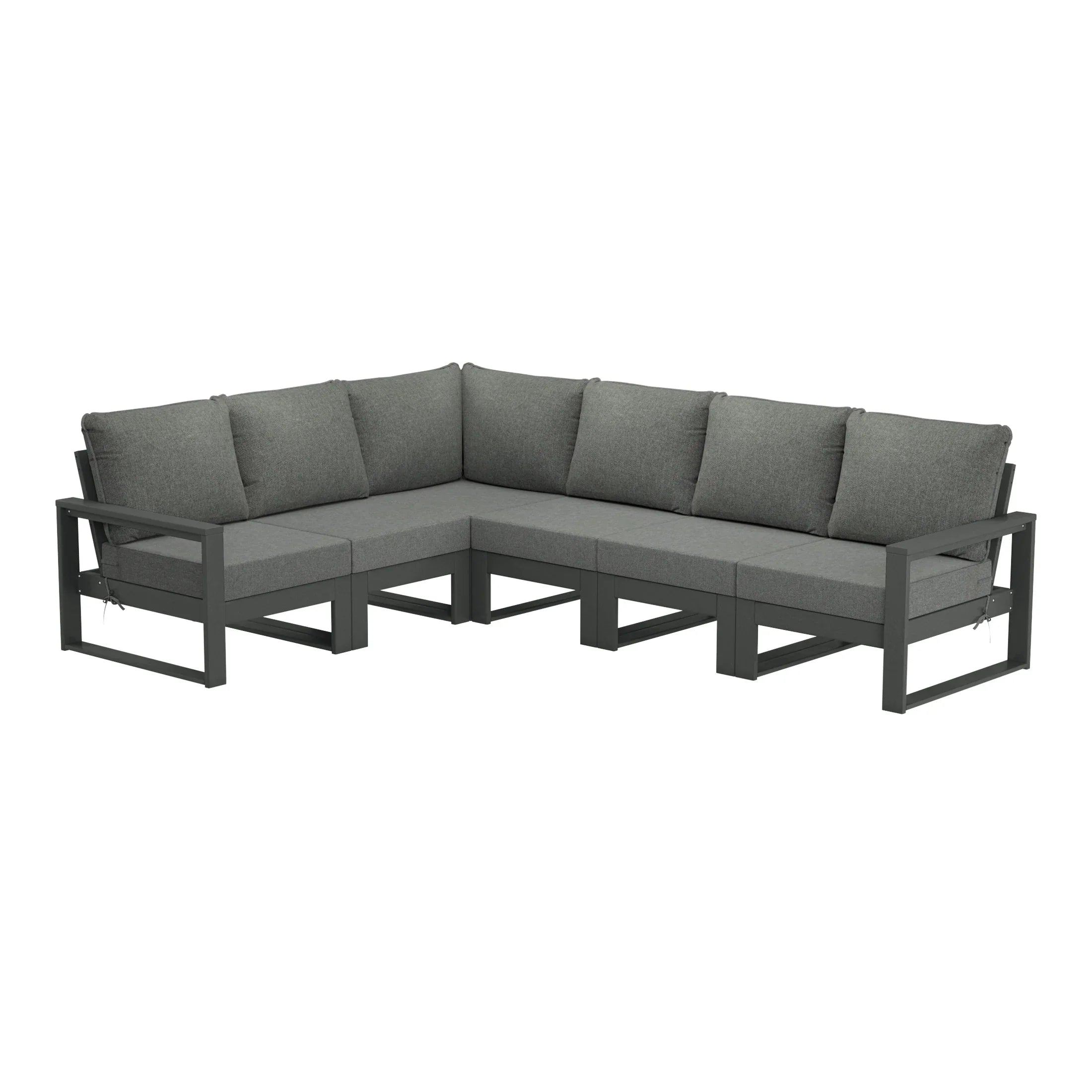 Rockaway 6-Piece Outdoor L-Shaped Patio Corner Sectional Sofa Conversation Set