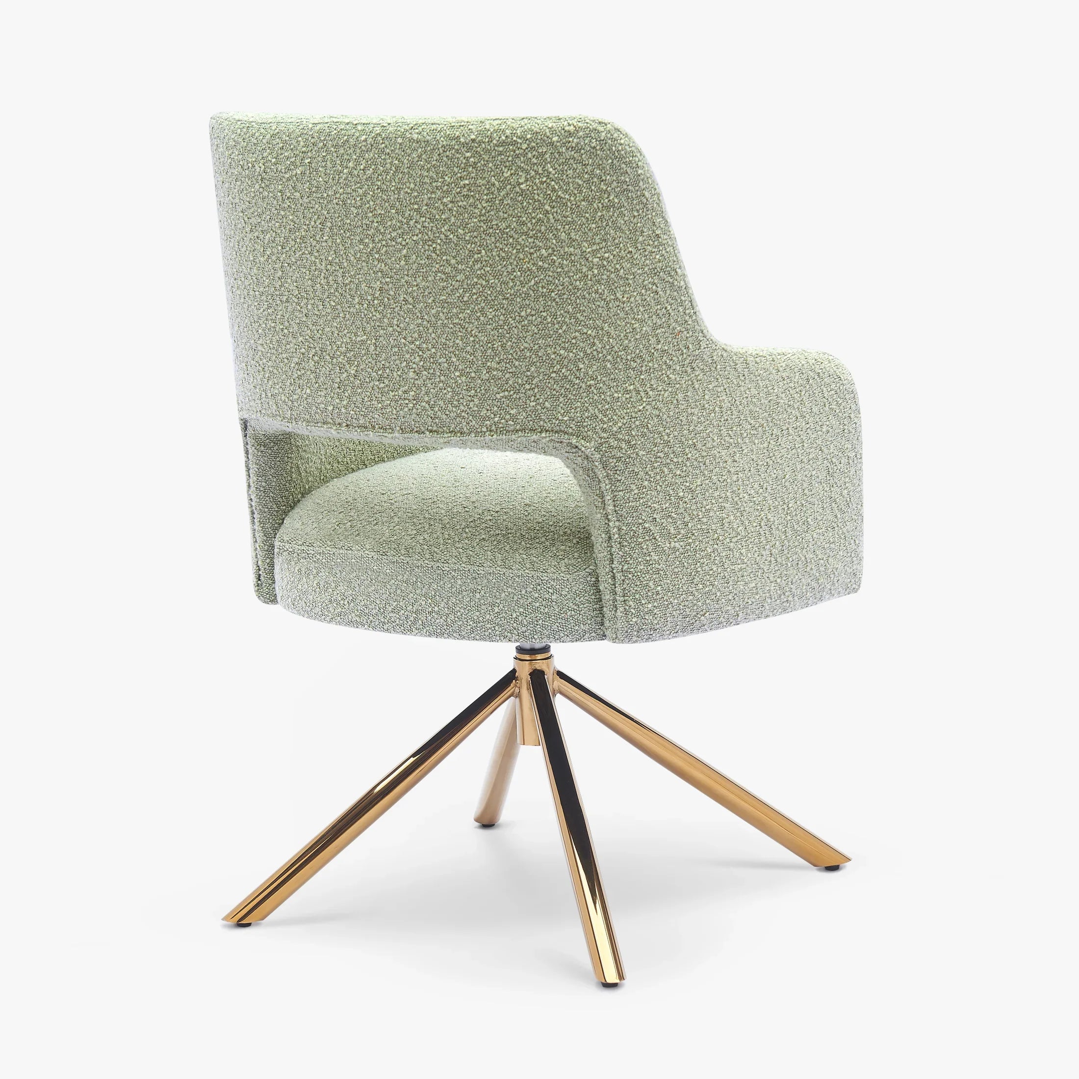 Amélie Mid-Century Modern Wide Boucle Swivel Vanity Chair