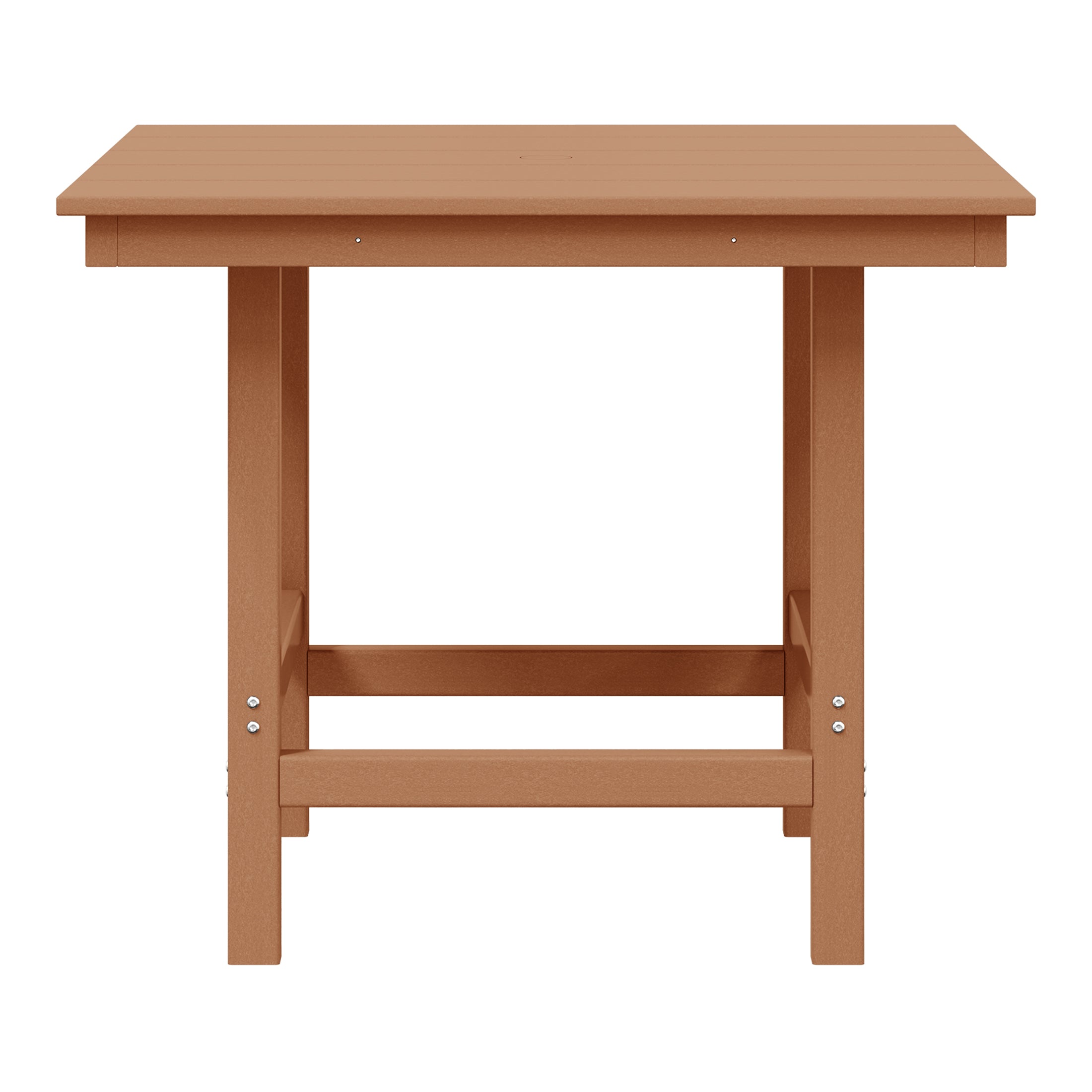 Palms Outdoor HDPE 36" Square Patio Dining Table with Umbrella Hole