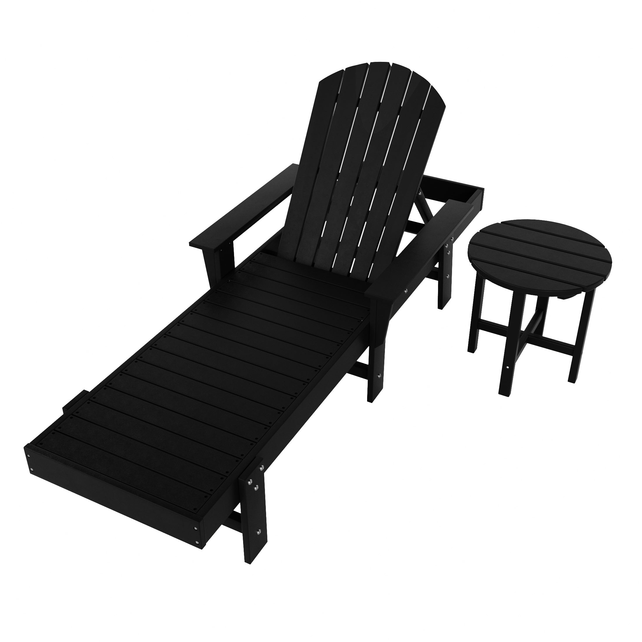 Portside 2 Piece Adirondack Reclining Chaise Lounge With Arms