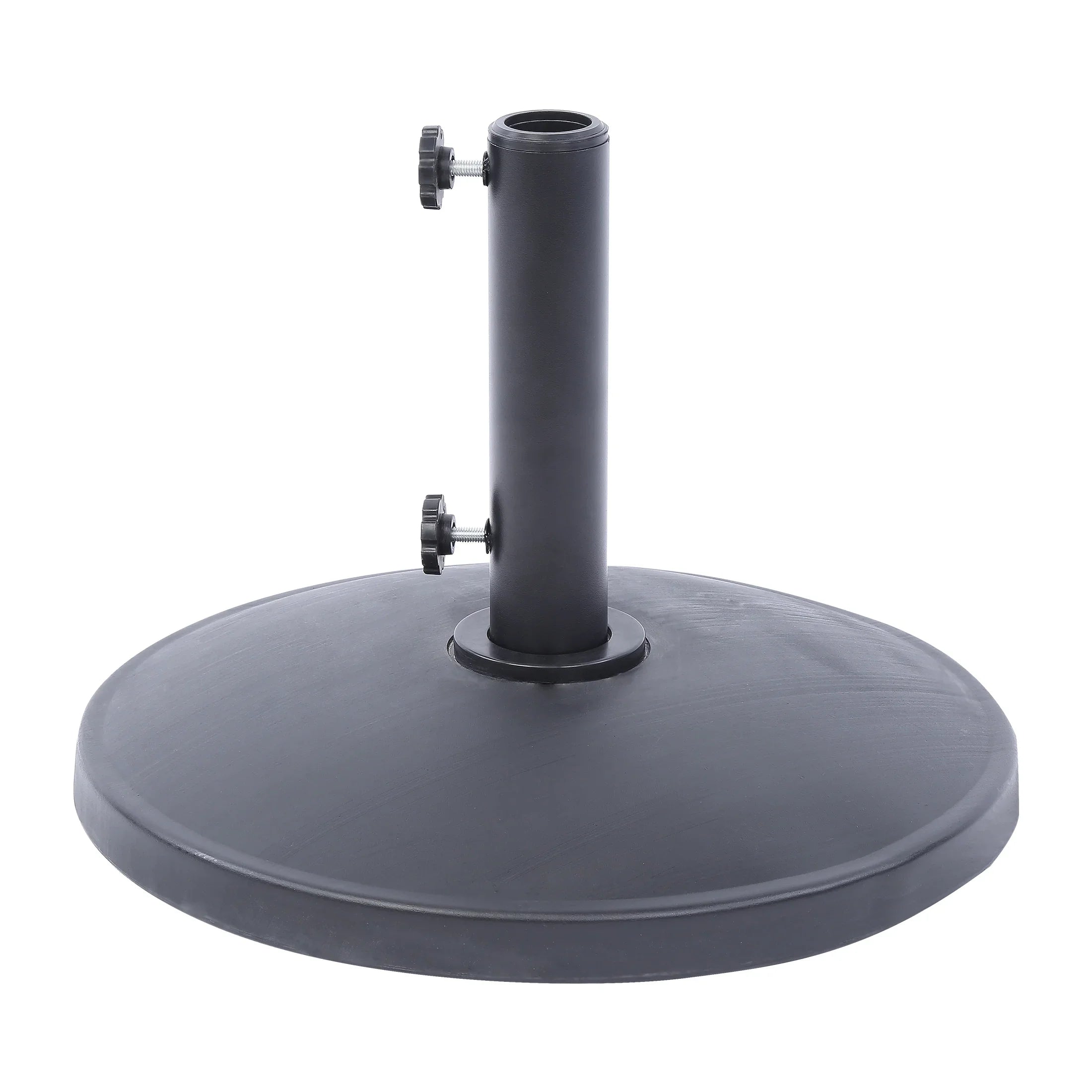 MASON Round Resin Concrete Umbrella Base Weight, Black