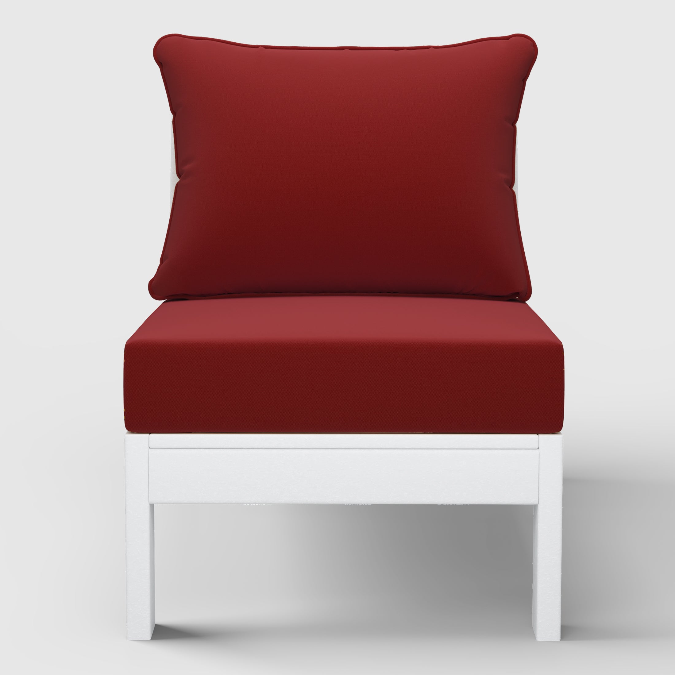 Portsmouth Outdoor HDPE Deep Seating Modular Armless Patio Chair with Patio Cushions