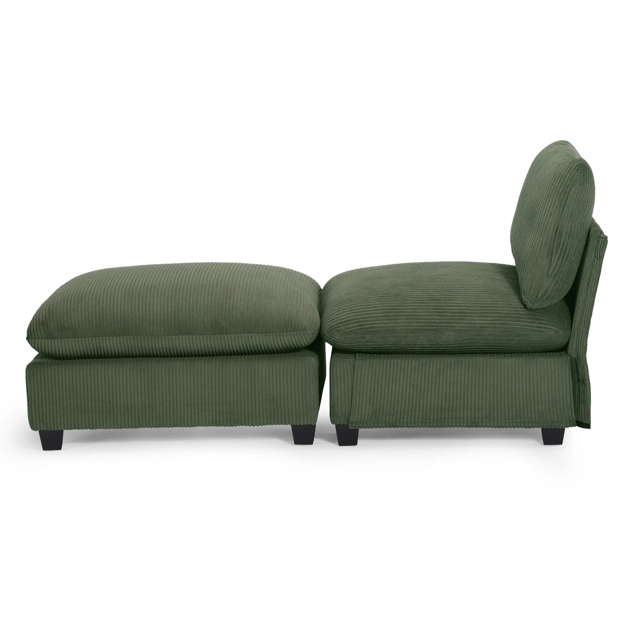 Ava 68.5" Corduroy Upholstered Indoor Chaise Lounge Chair
