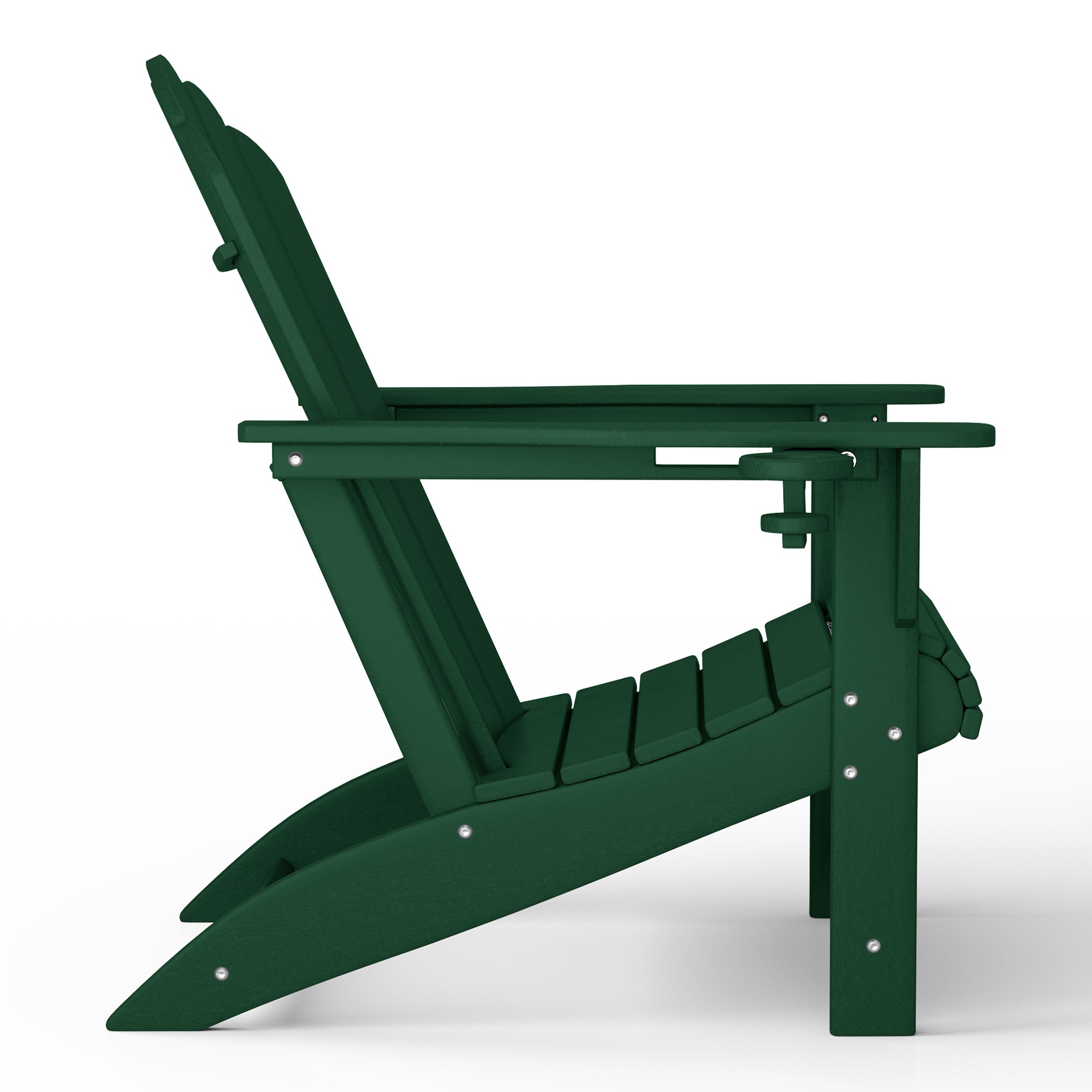 Lakeview 3-Piece Outdoor Patio HDPE Adirondack Chair With Cup Holder and Table Set