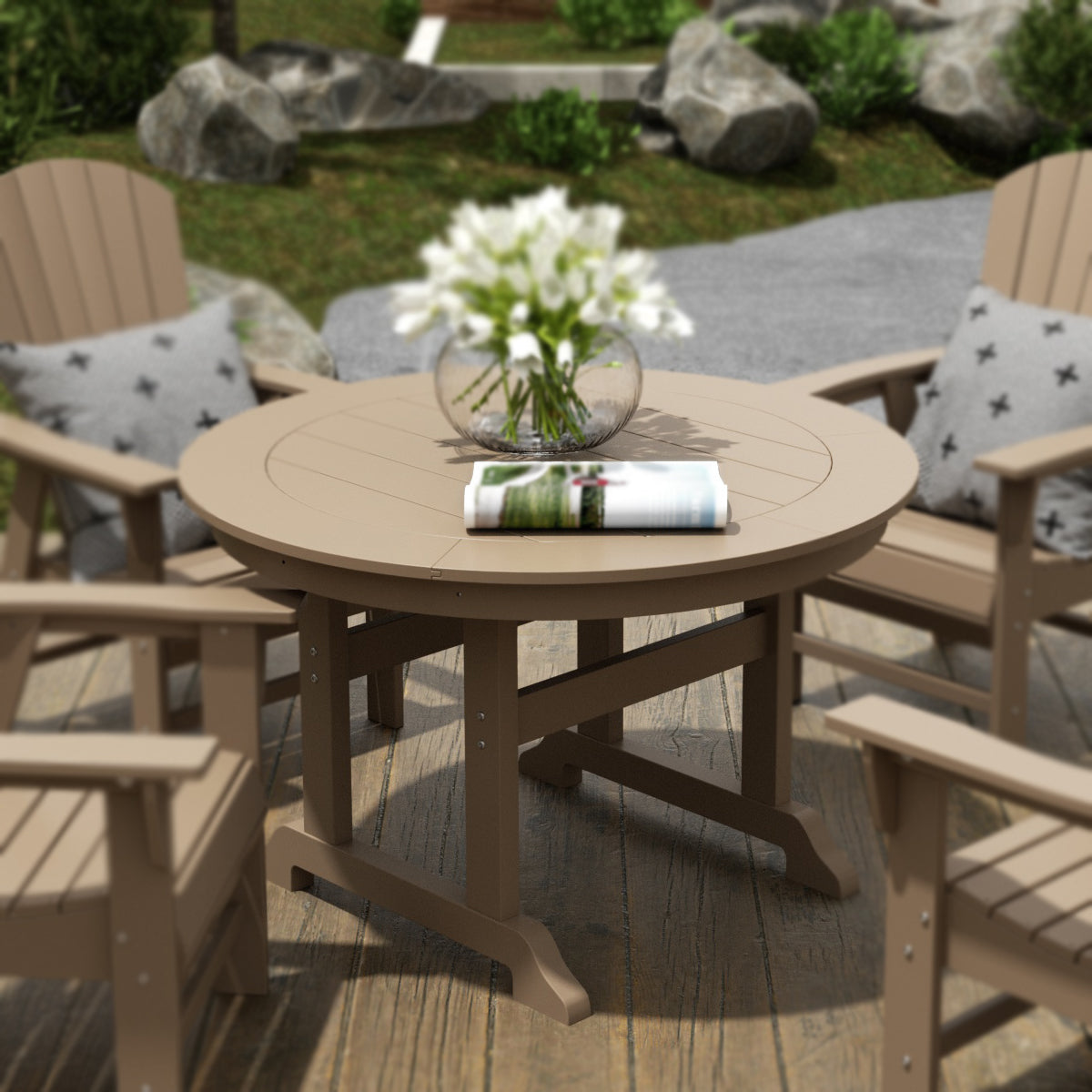 Paradise 47" Outdoor Patio Round Dining Table
