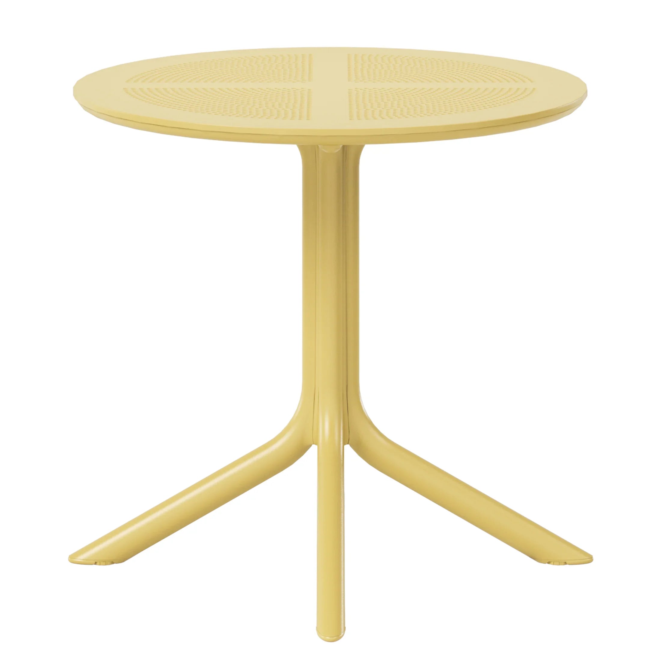 Sunshine 31.5" Round Plastic Outdoor Patio Dining Table for 4