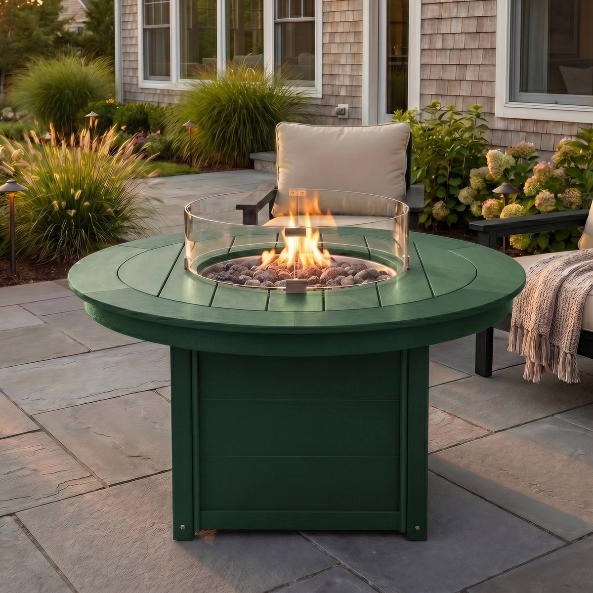 Sol 47" Modern Outdoor 55,000 BTU Patio Propane Round Fire Pit Table