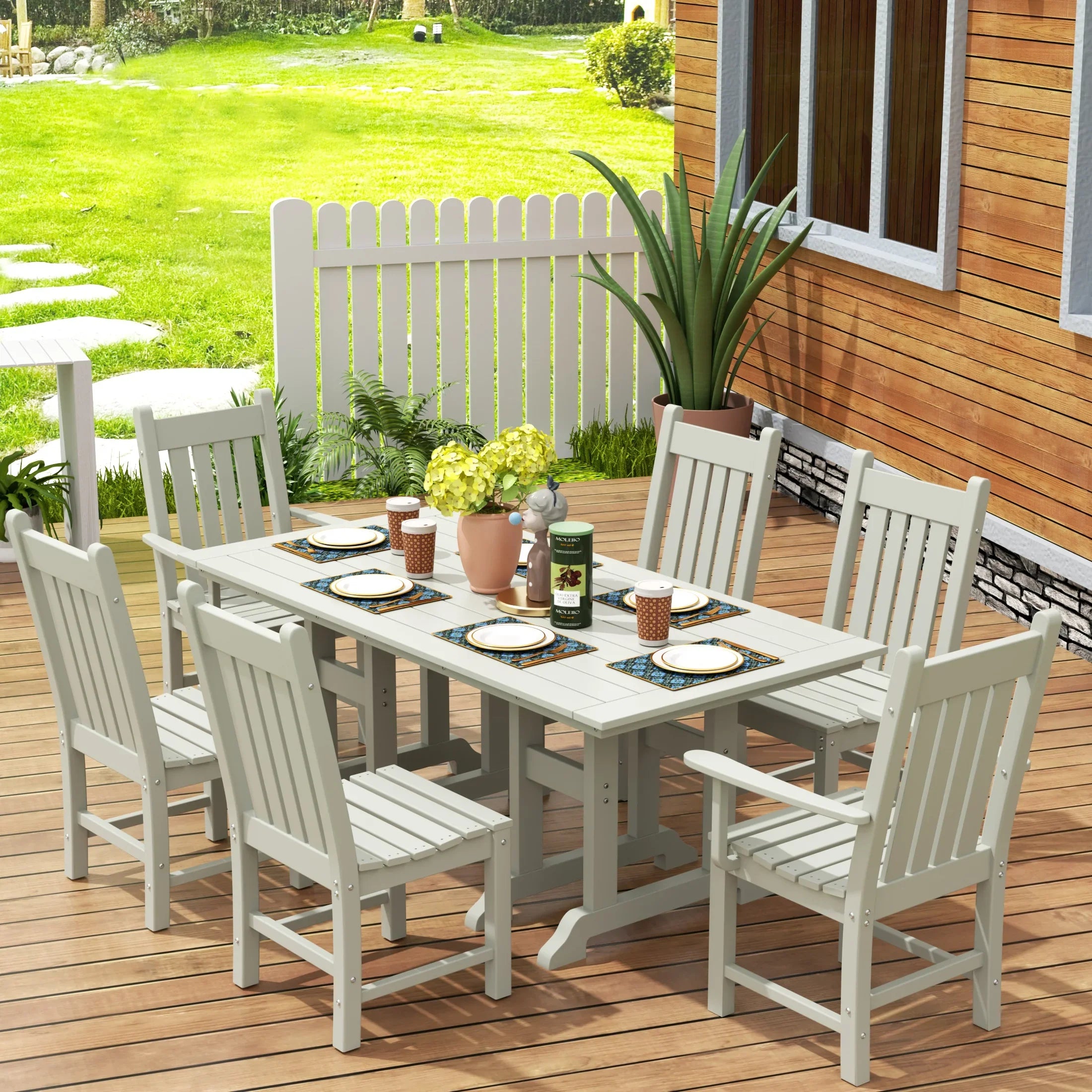 Paradise 7 Piece Outdoor Patio Dining Set Outdoor Table and Chair Set