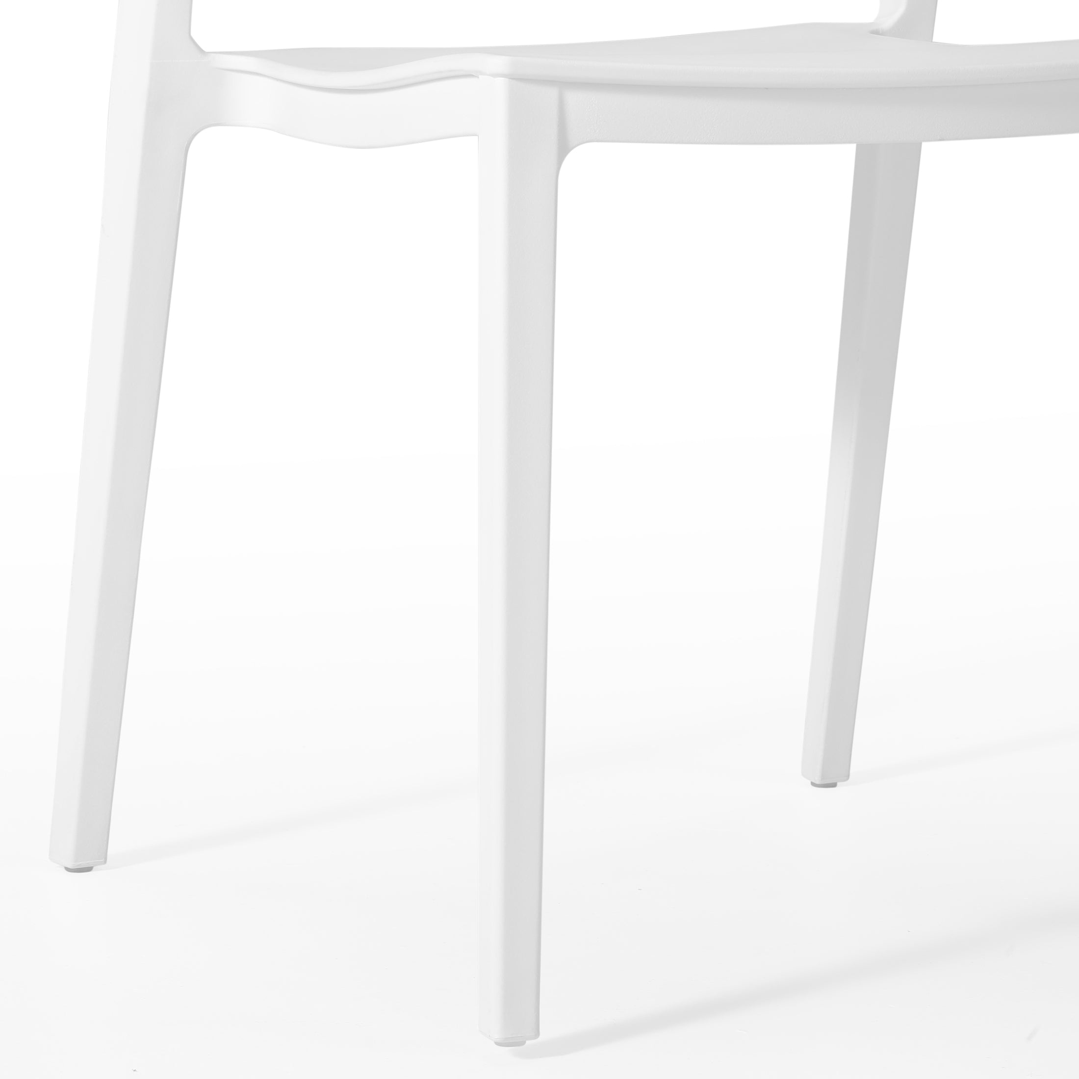 Sunshine Outdoor Modern Stackable Plastic Patio Bistro Dining Side Chairs (Set of 2)