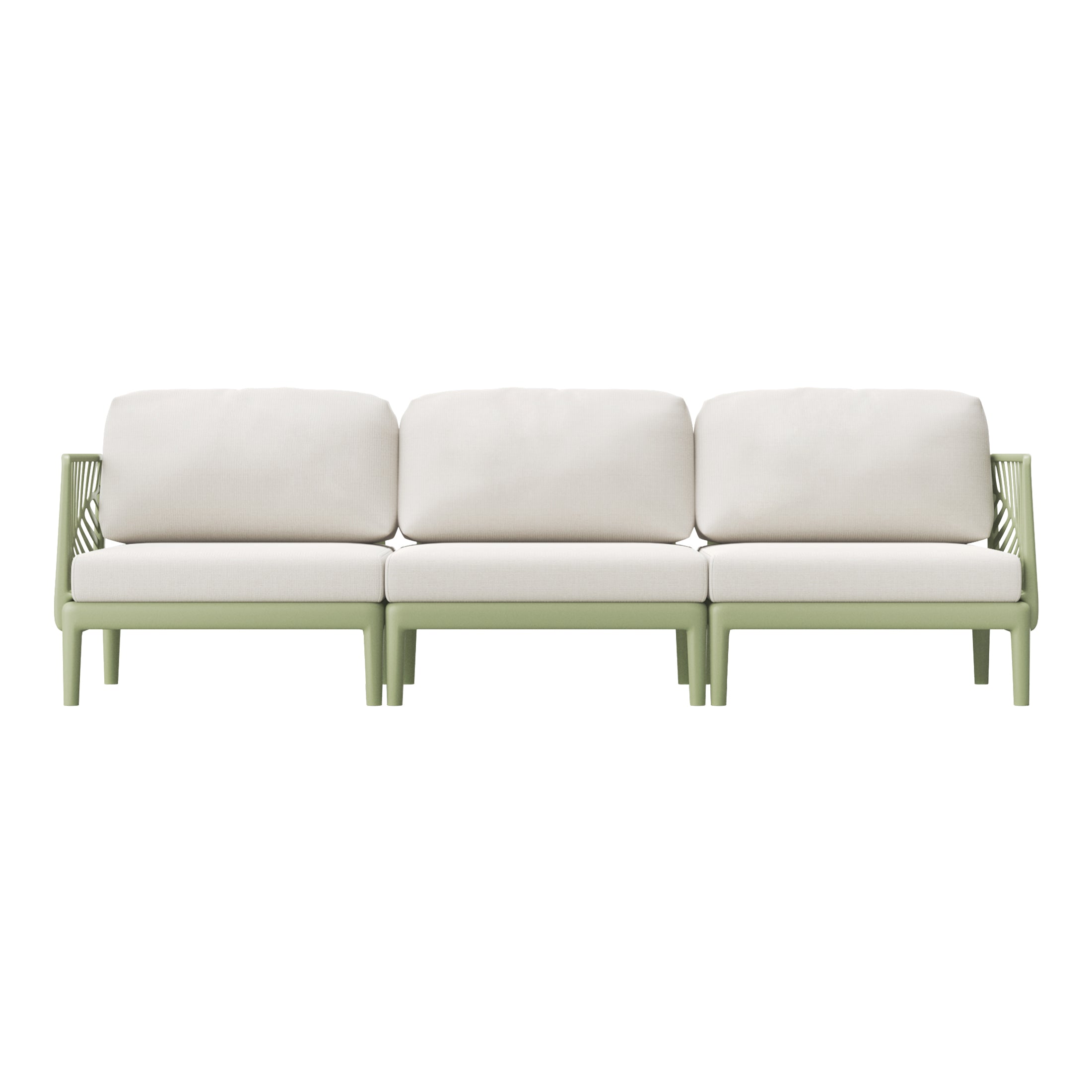 Sunshine Modern Polypropylene Resin 3 Seat Outdoor Patio Sofa