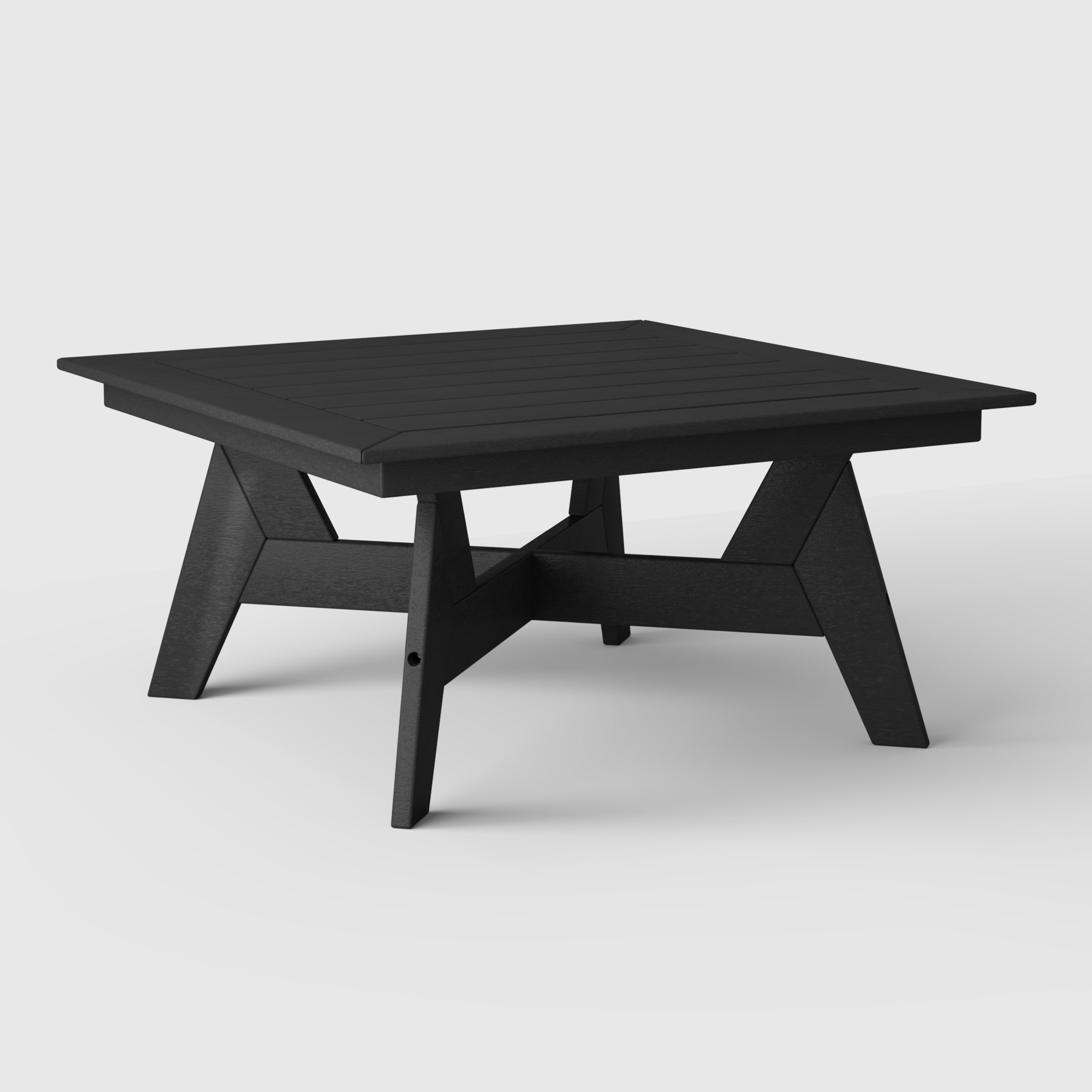 Portsmouth Modern Low Outdoor Patio Square HDPE Coffee Table