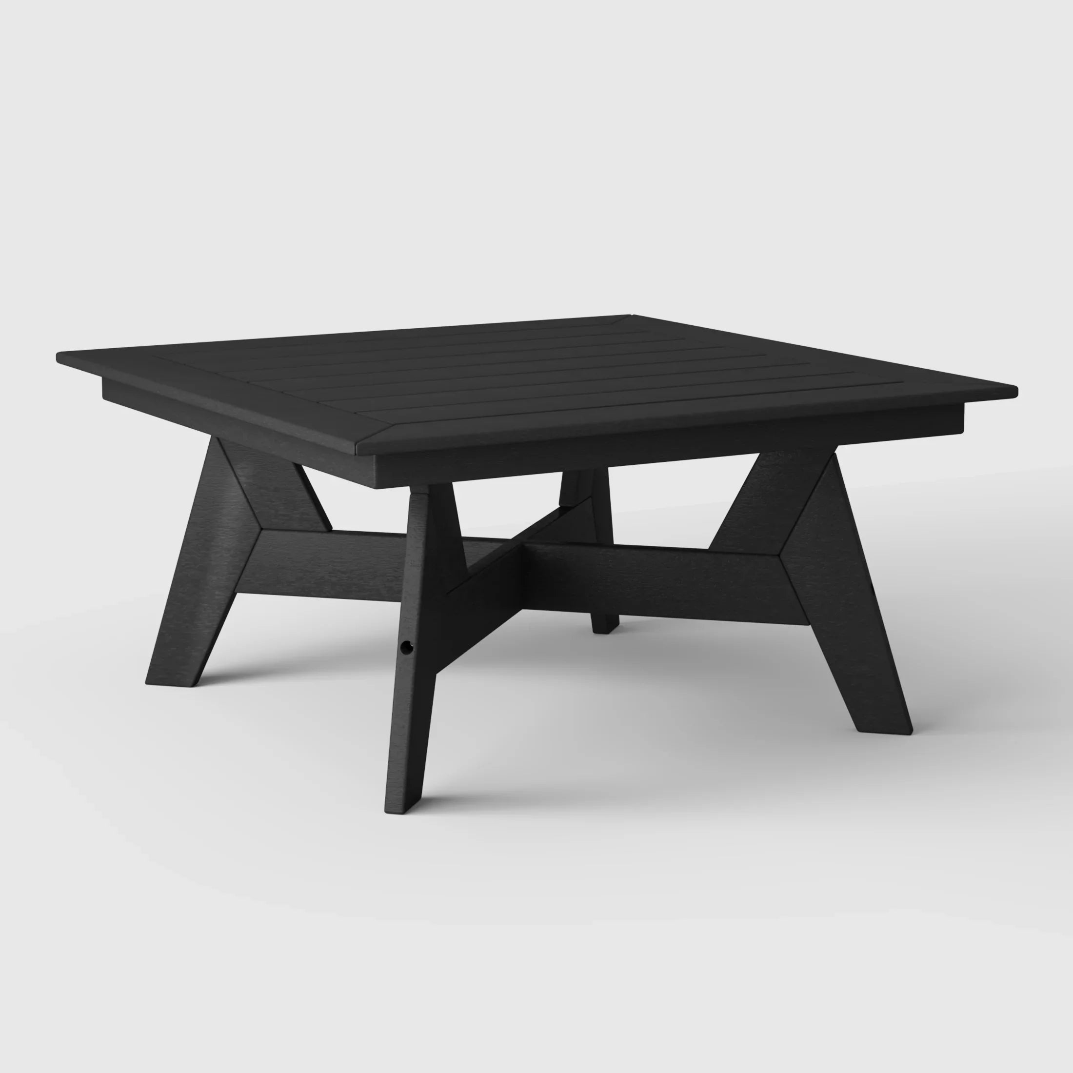 Portsmouth Modern Low Outdoor Patio Square HDPE Coffee Table