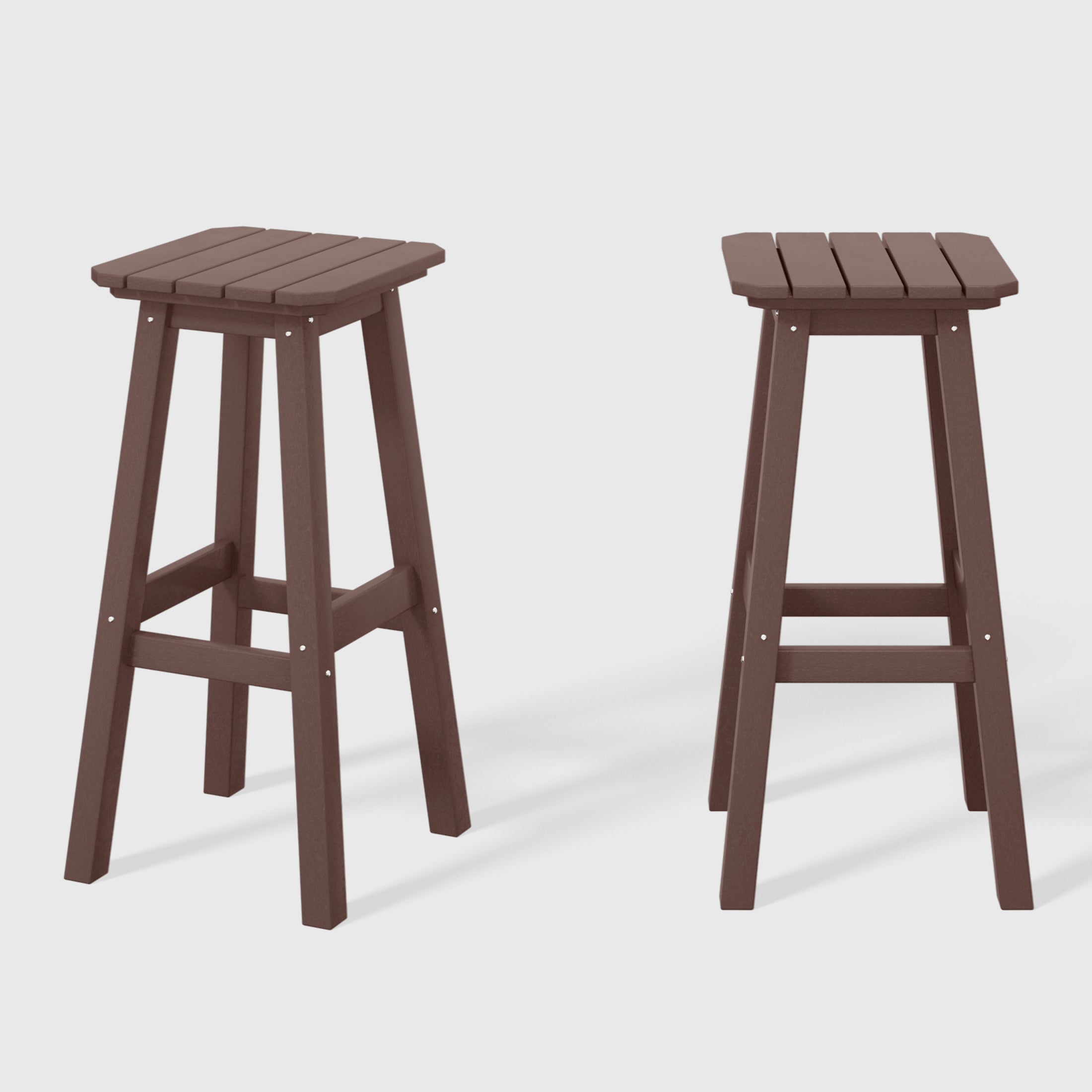 Paradise 29" HDPE Outdoor Patio Square Bar Stools (Set of 2)