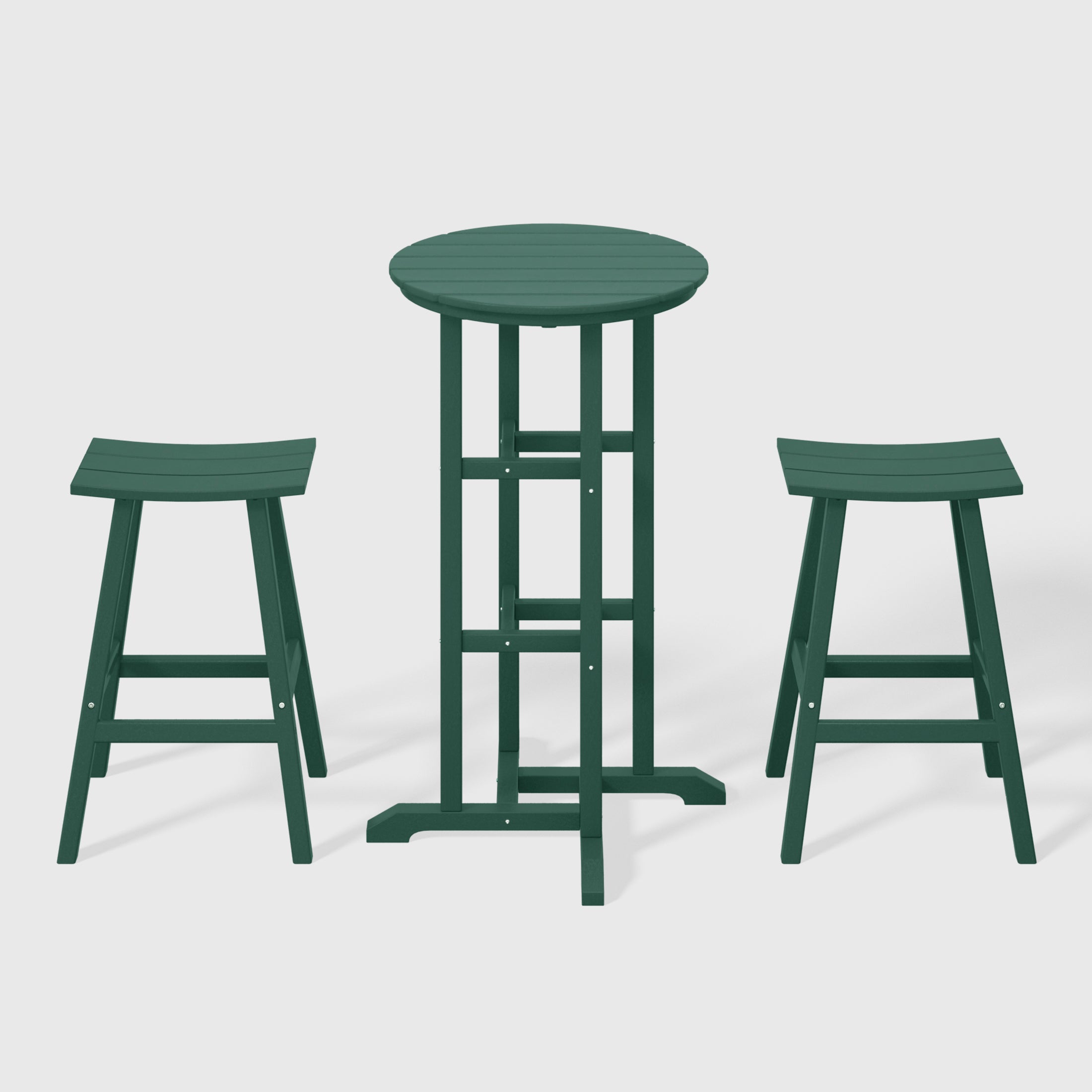 Paradise Outdoor Patio Bar Height Table and Bar Stool 3-Piece Dining Set