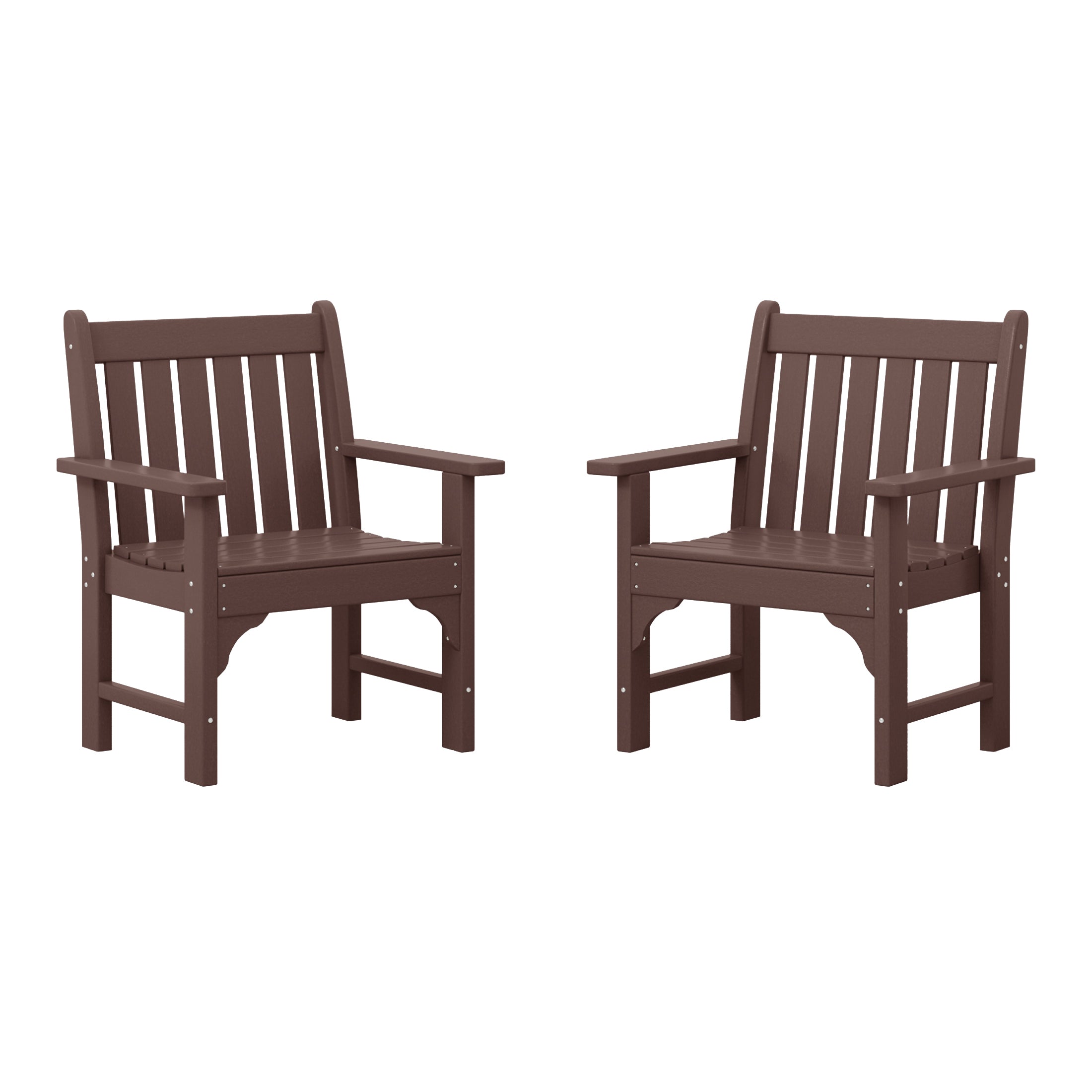 Paradise Outdoor Patio HDPE Adirondack Dining Arm Chairs (Set of 2)
