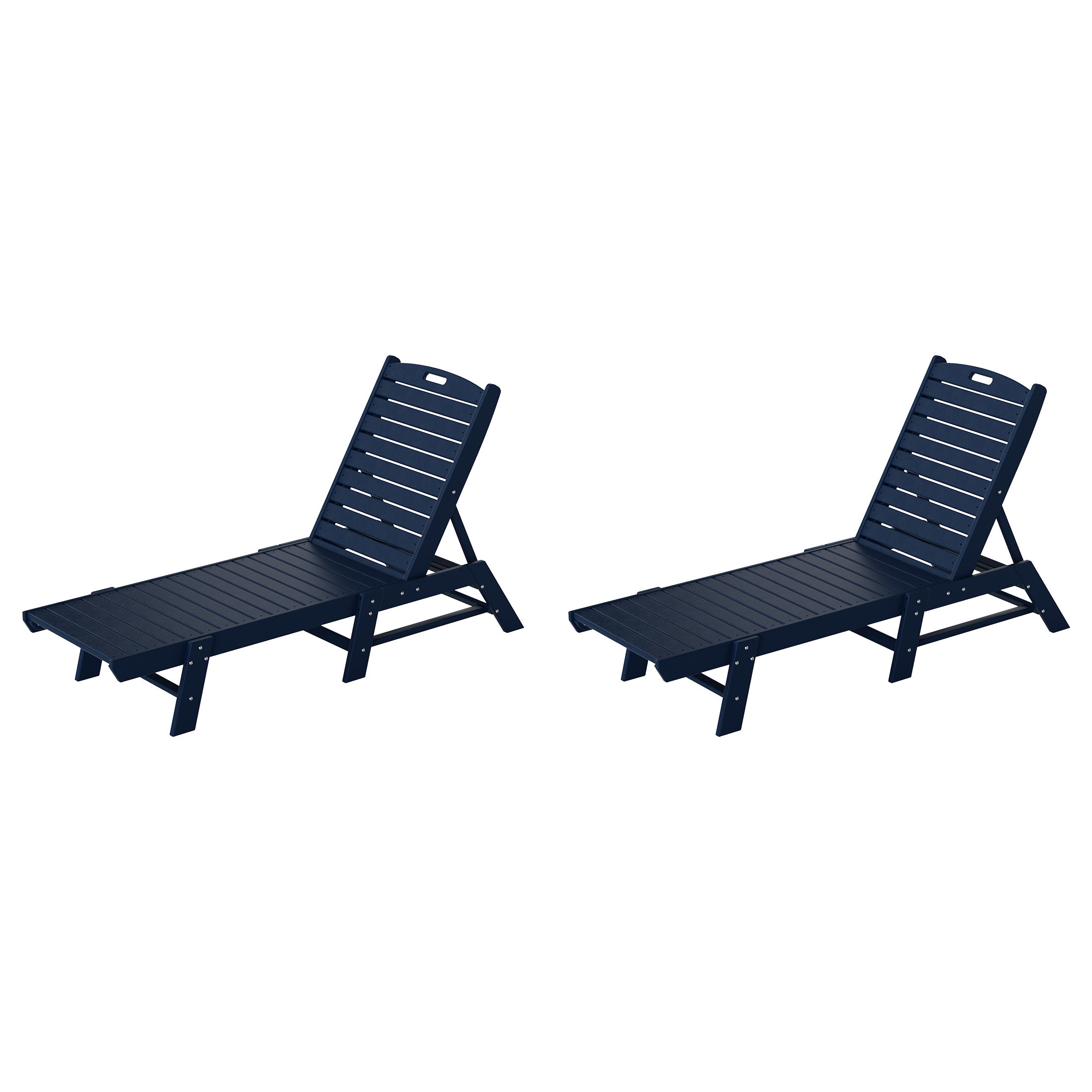 Paradise Poly Reclining Outdoor Patio Chaise Lounge Chair Adjustable (Set of 2)
