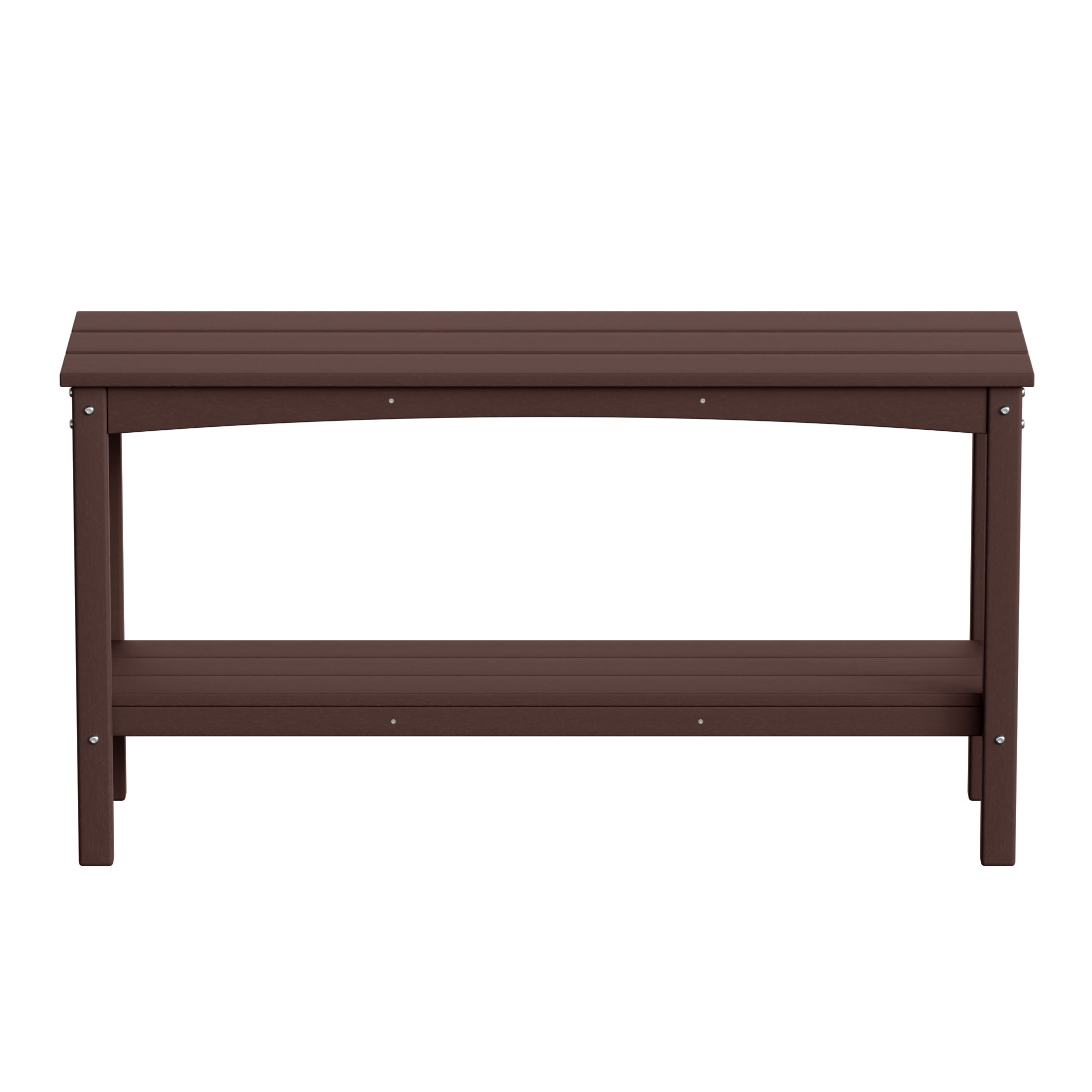 Paradise 55" Outdoor Patio HDPE Adirondack 2-Tier Shelf Console Table