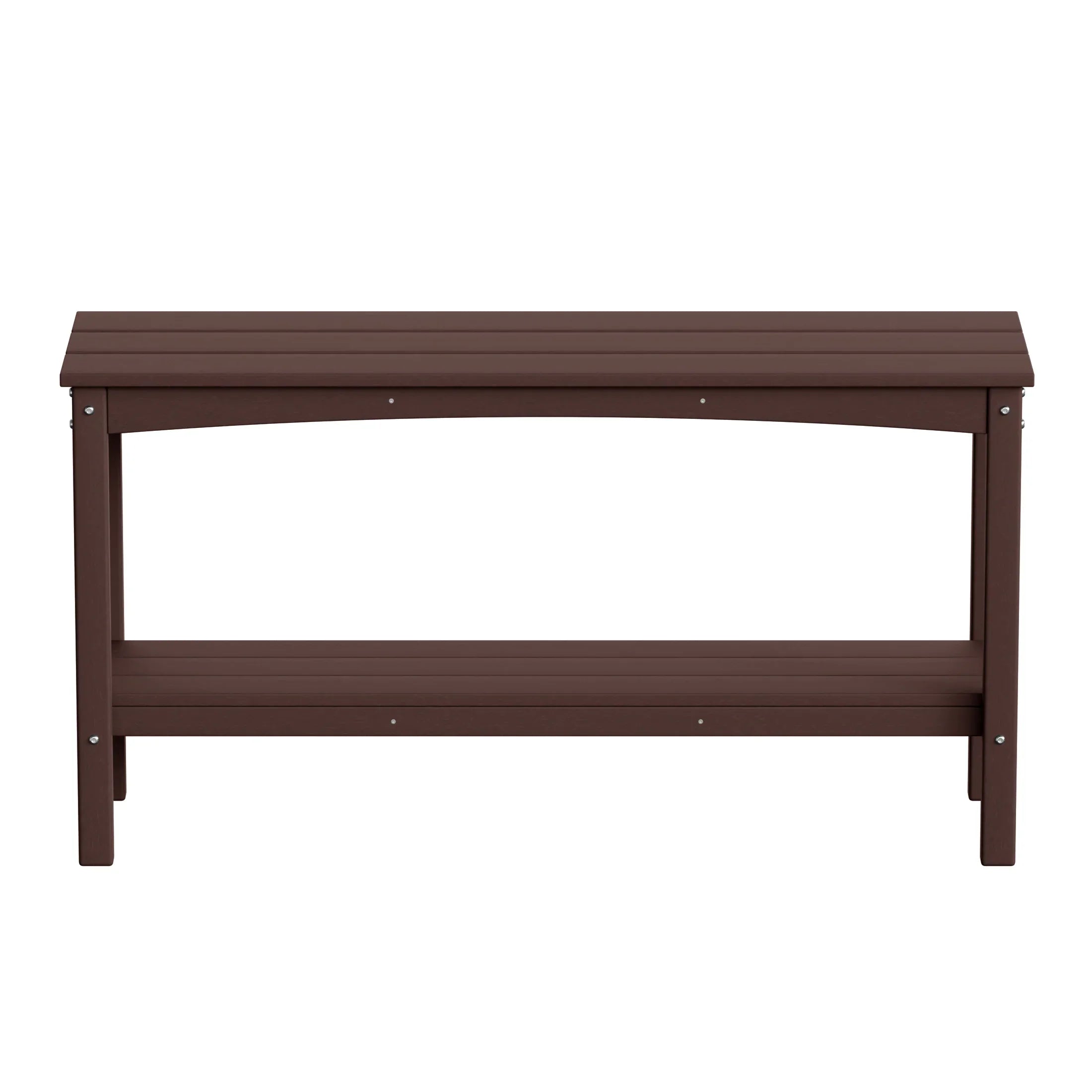 Paradise 55" Outdoor Patio HDPE Adirondack 2-Tier Shelf Console Table