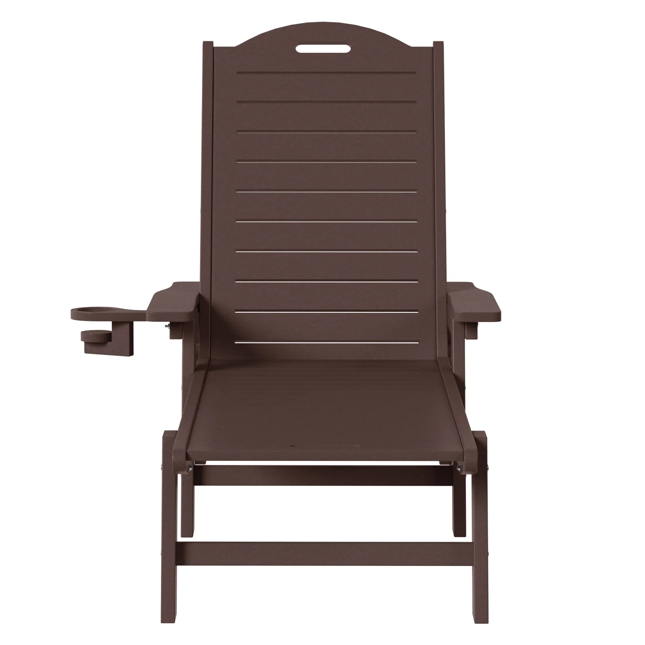 Lago Outdoor HDPE Patio Chaise Lounges With Wheels & Cup Holder (Set of 4)
