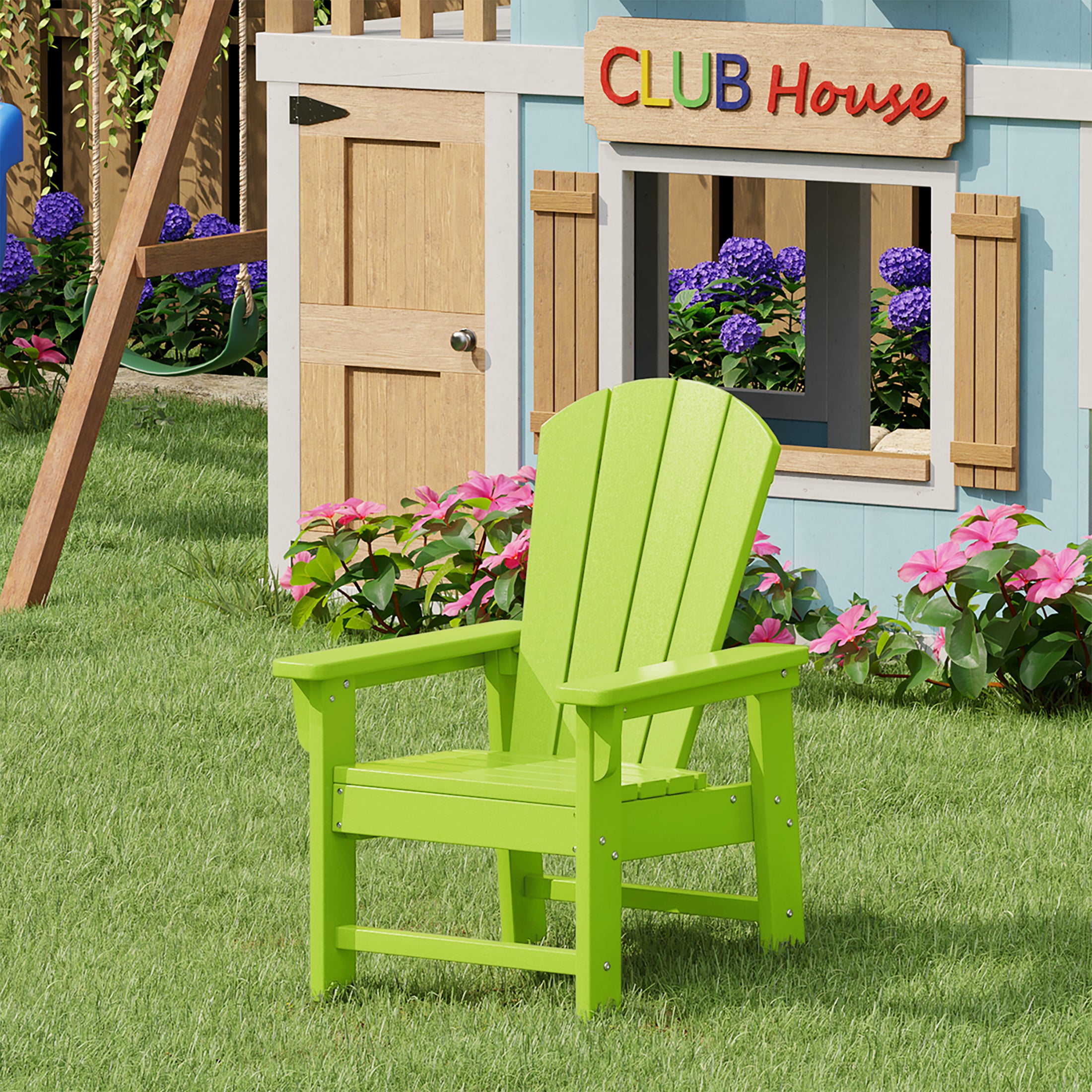 Paradise Kids Outdoor HDPE Adirondack Plastic Patio Chair