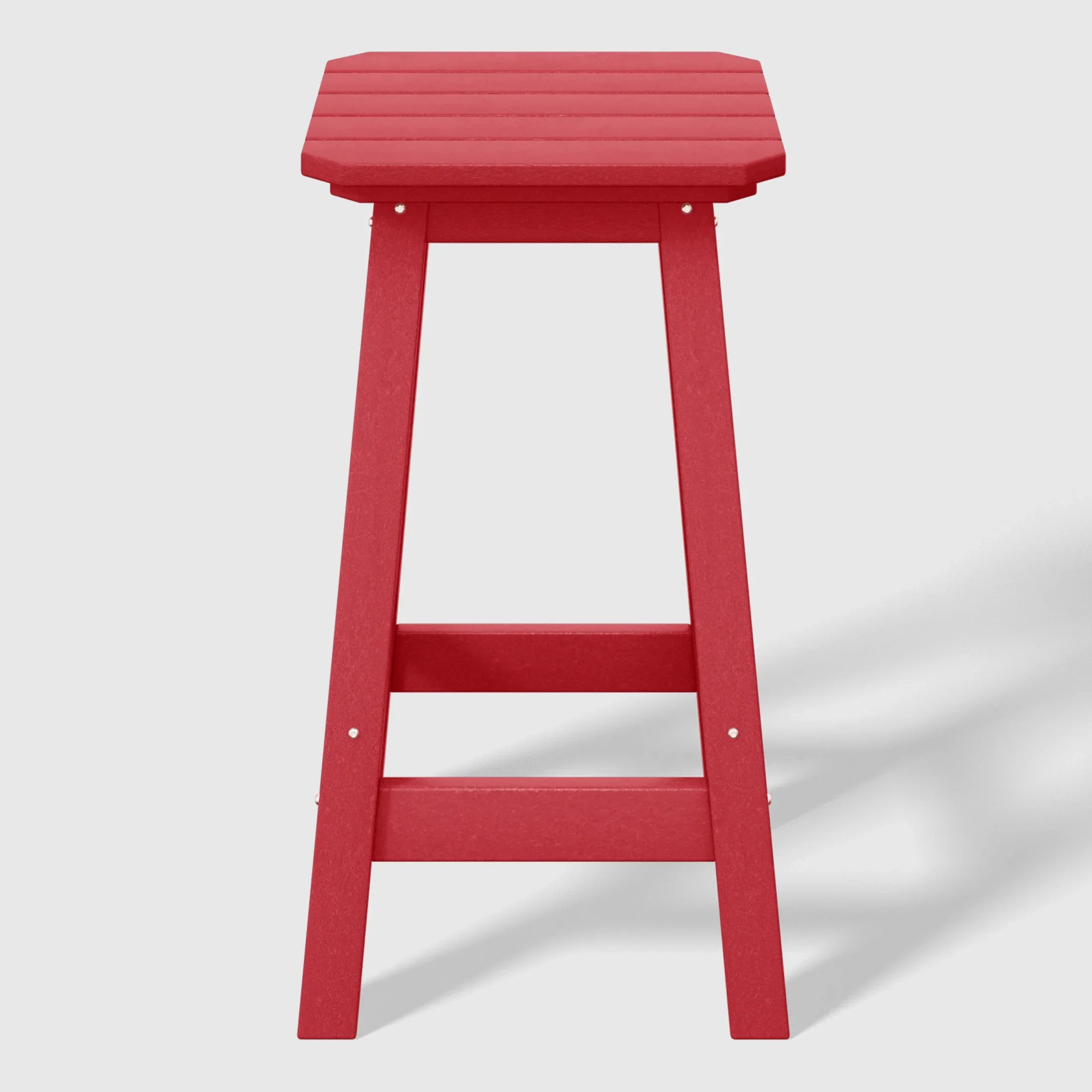 Paradise 24" HDPE Outdoor Patio Counter High Backless Square Bar Stools Set of Three