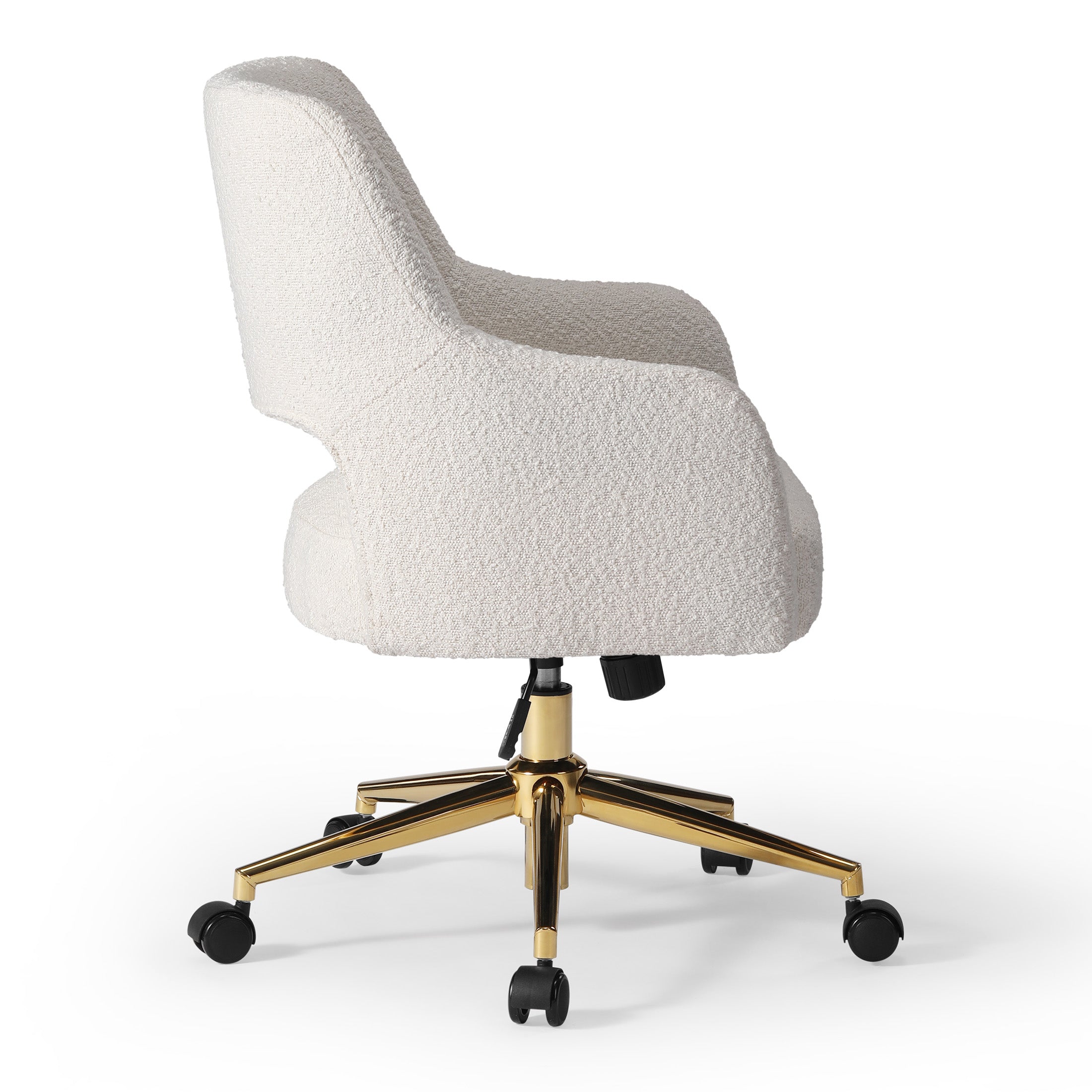 Amélie Mid-Century Modern Swivel Office Vanity Chair with Wheels