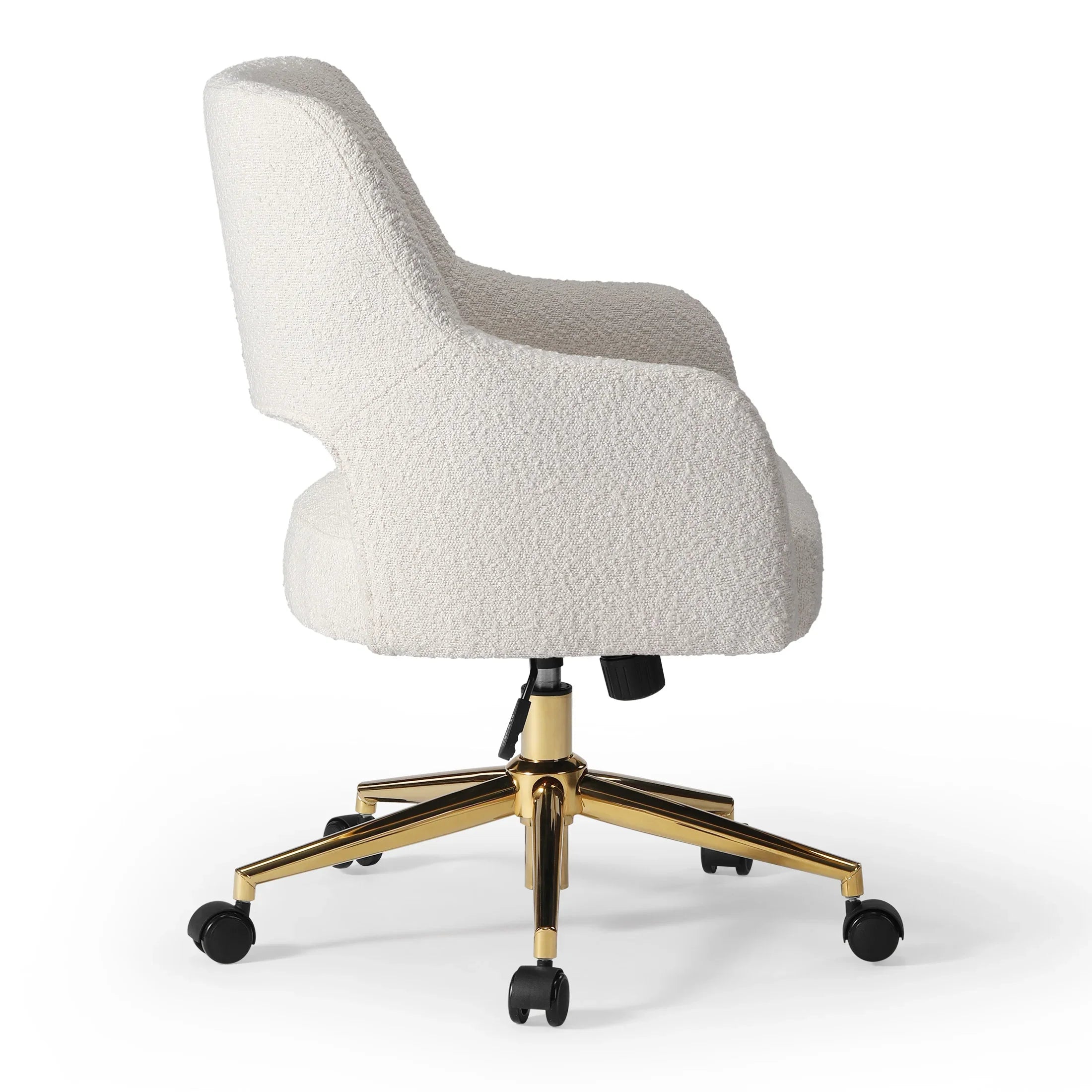 Amélie Mid-Century Modern Swivel Office Vanity Chair with Wheels