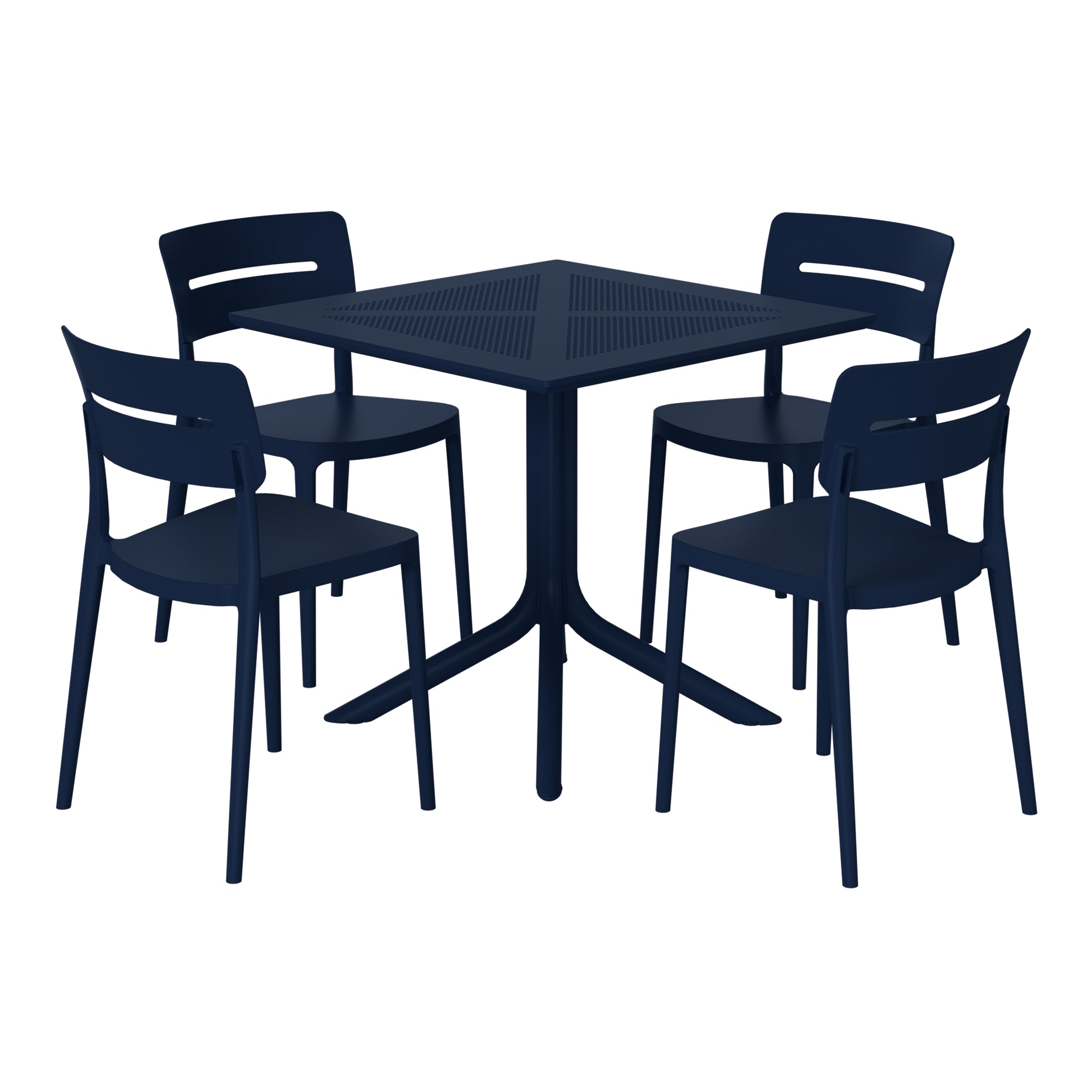 Sunshine Modern 5-Piece Resin Patio Dining Table Set with Stackable Patio Dining Chairs