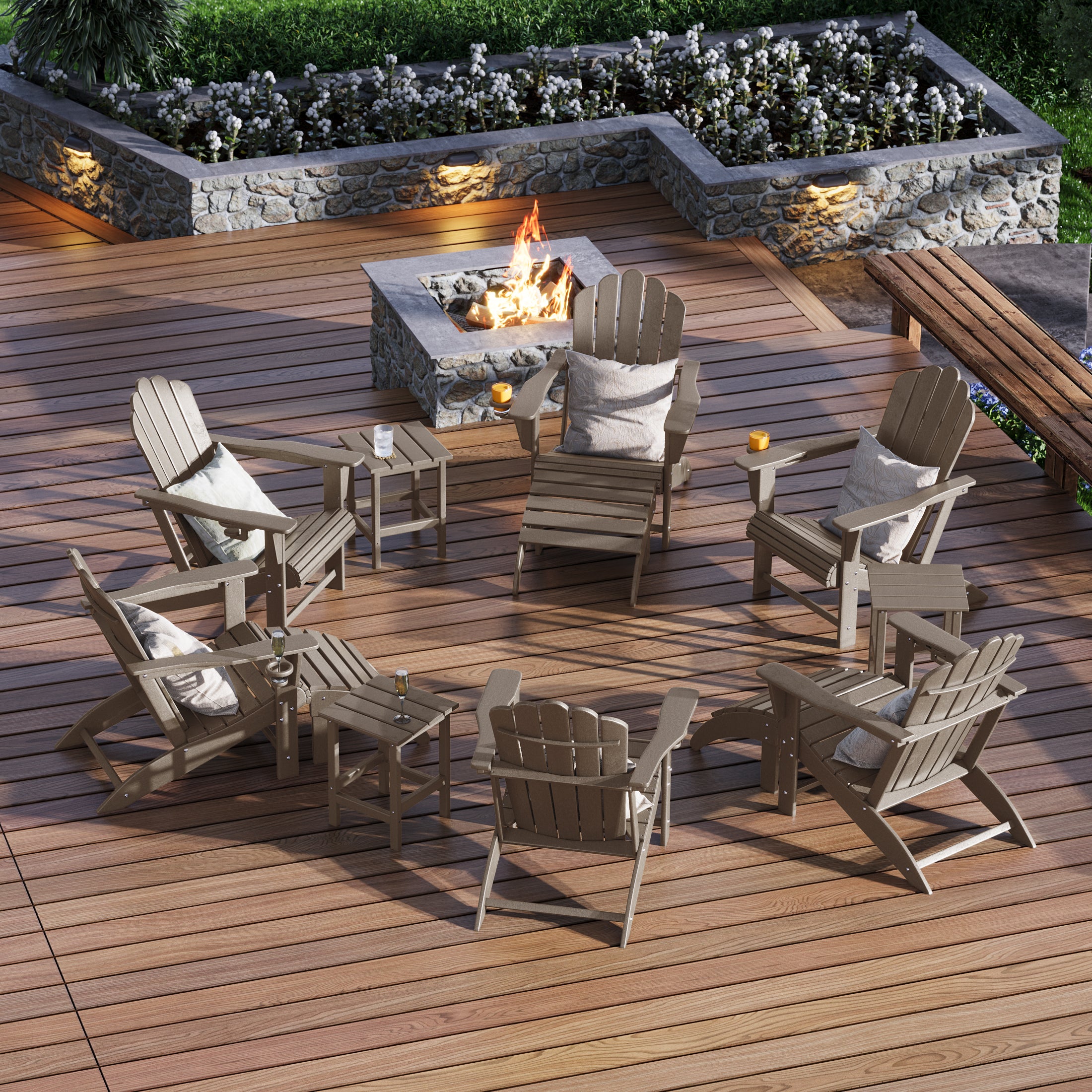 Lakeview 12-Piece HDPE Outdoor Patio Furniture Adirondack