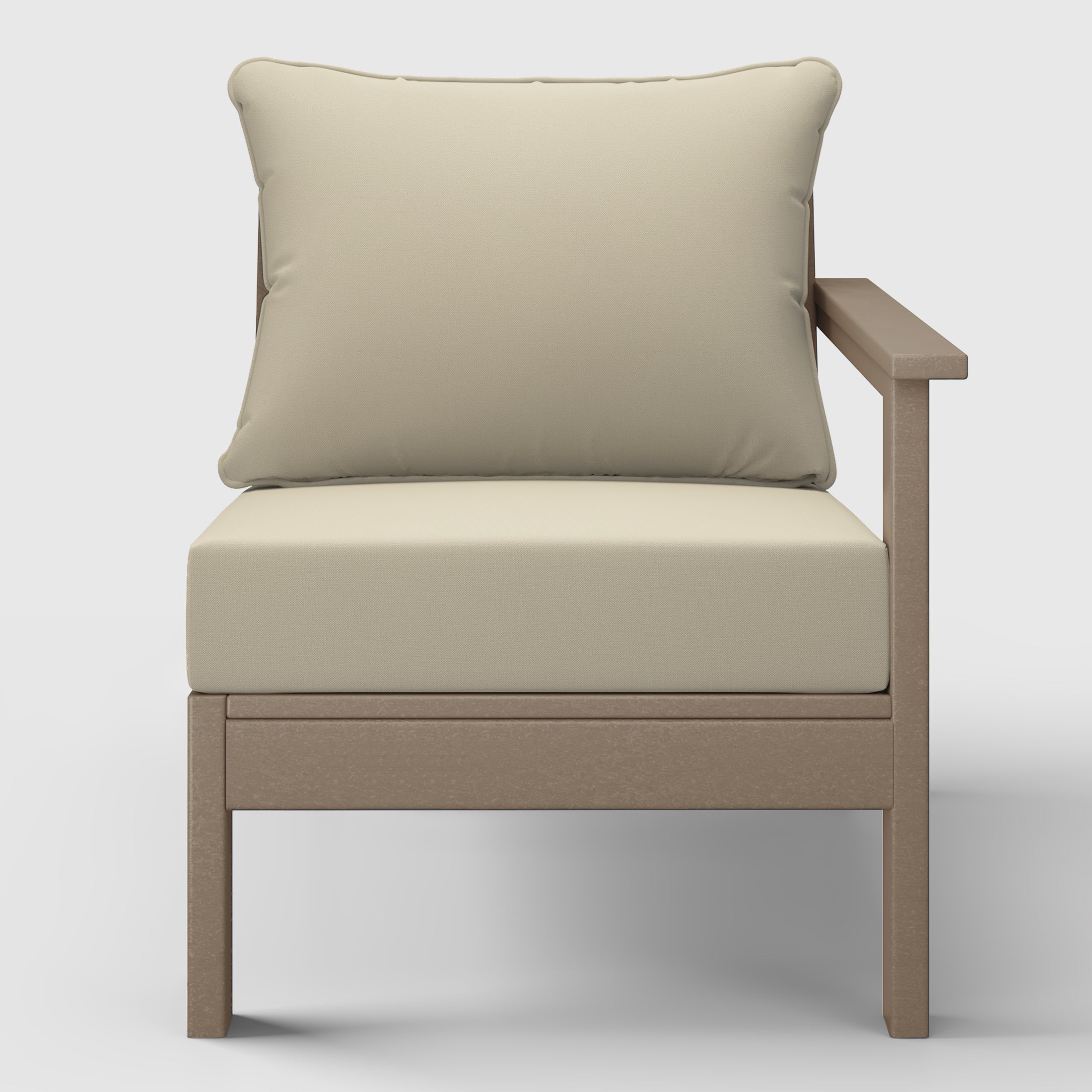 Portsmouth Outdoor Patio HDPE Right Arm Sectional Corner Club Chair with Patio Cushions