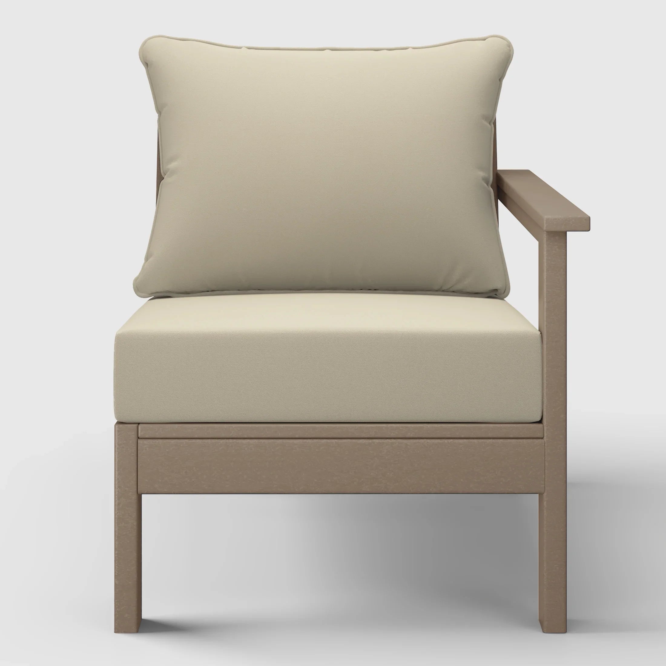 Portsmouth Outdoor Patio HDPE Right Arm Sectional Corner Club Chair with Patio Cushions