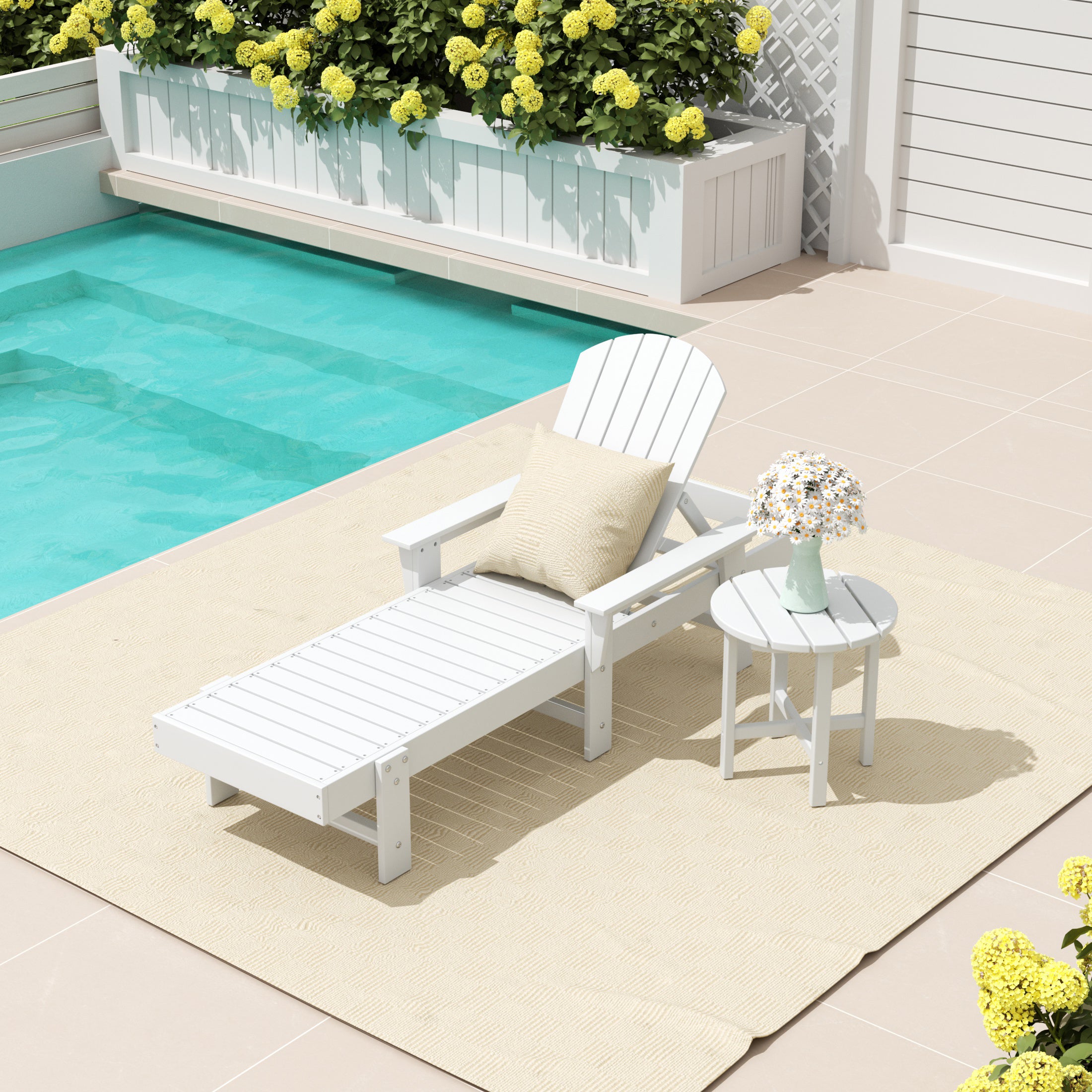 Portside 2 Piece Adirondack Reclining Chaise Lounge With Arms