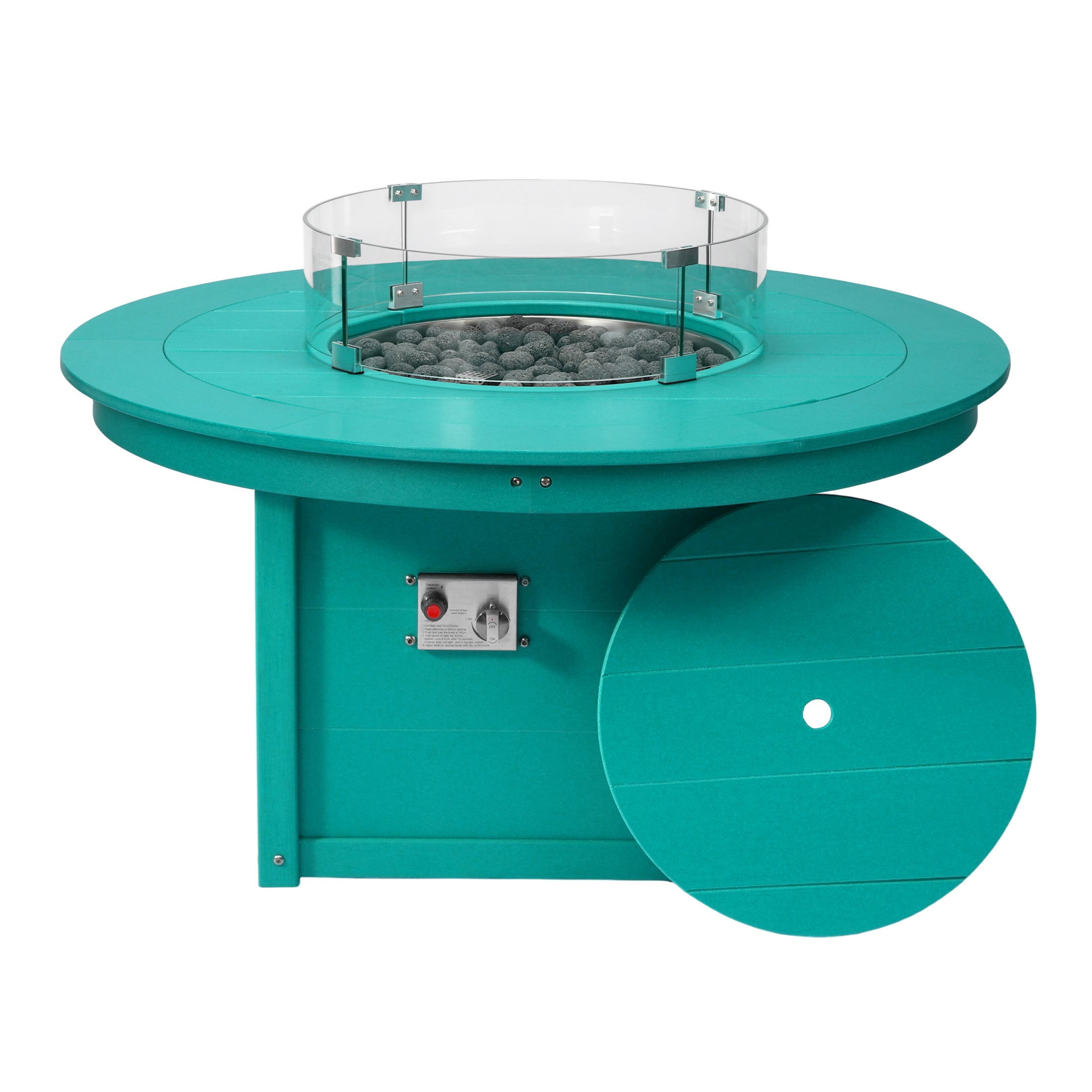 Sol 47" Modern Outdoor 55,000 BTU Patio Propane Round Fire Pit Table