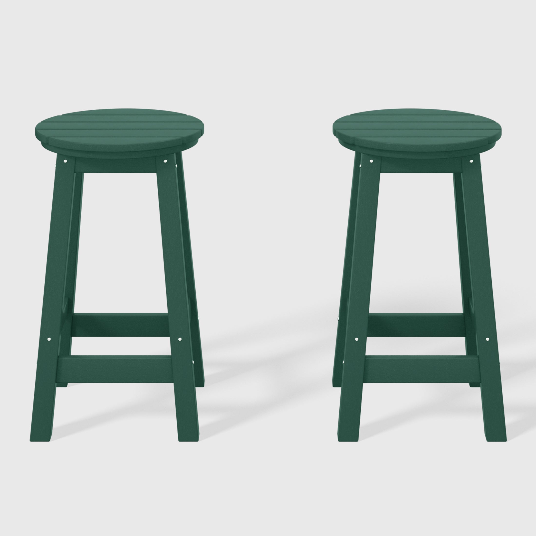 Paradise 24" HDPE Outdoor Patio Round Counter Height Bar Stool Set of 2
